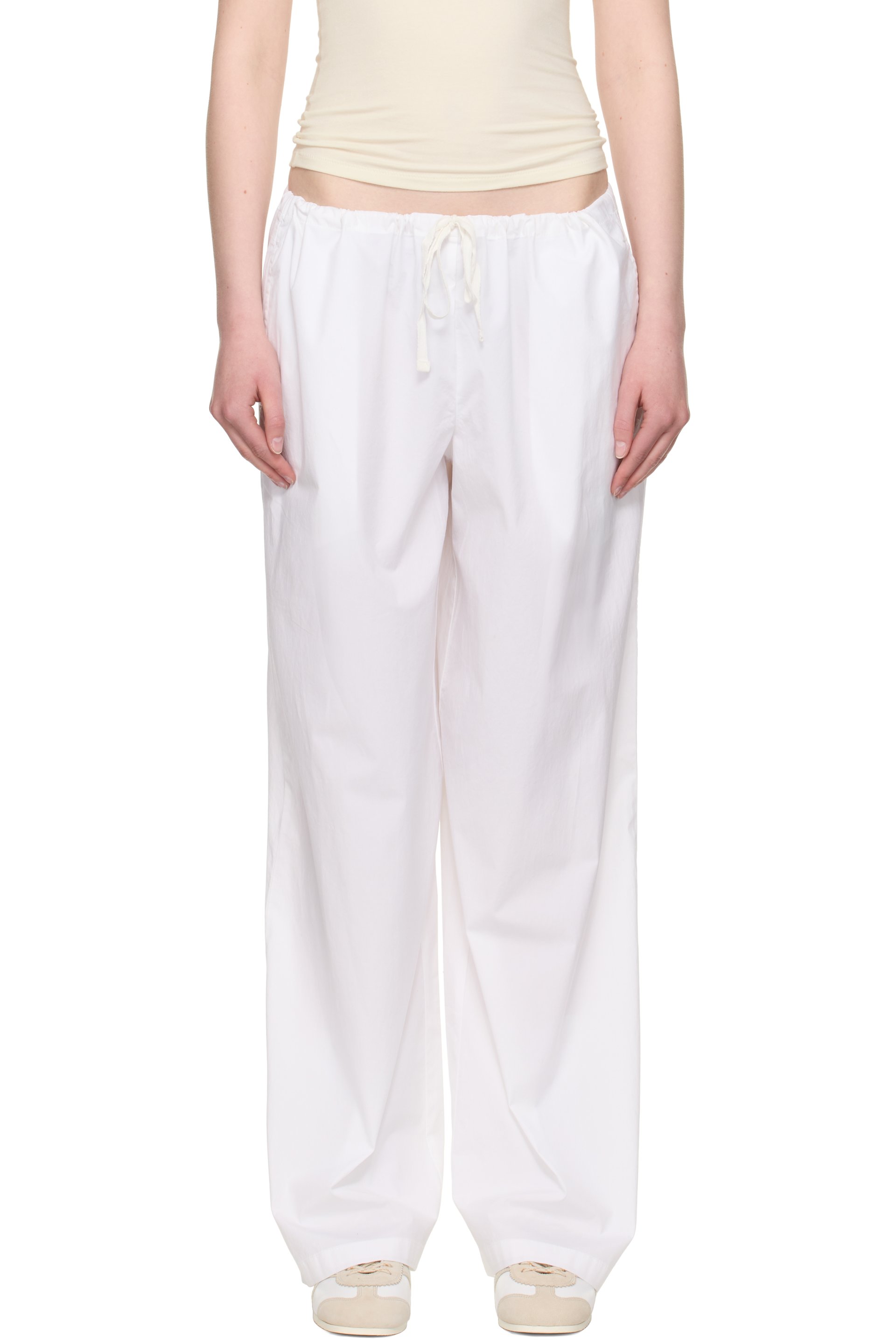 SKIMS - White Cotton Poplin Straight Leg Pyjama Pants