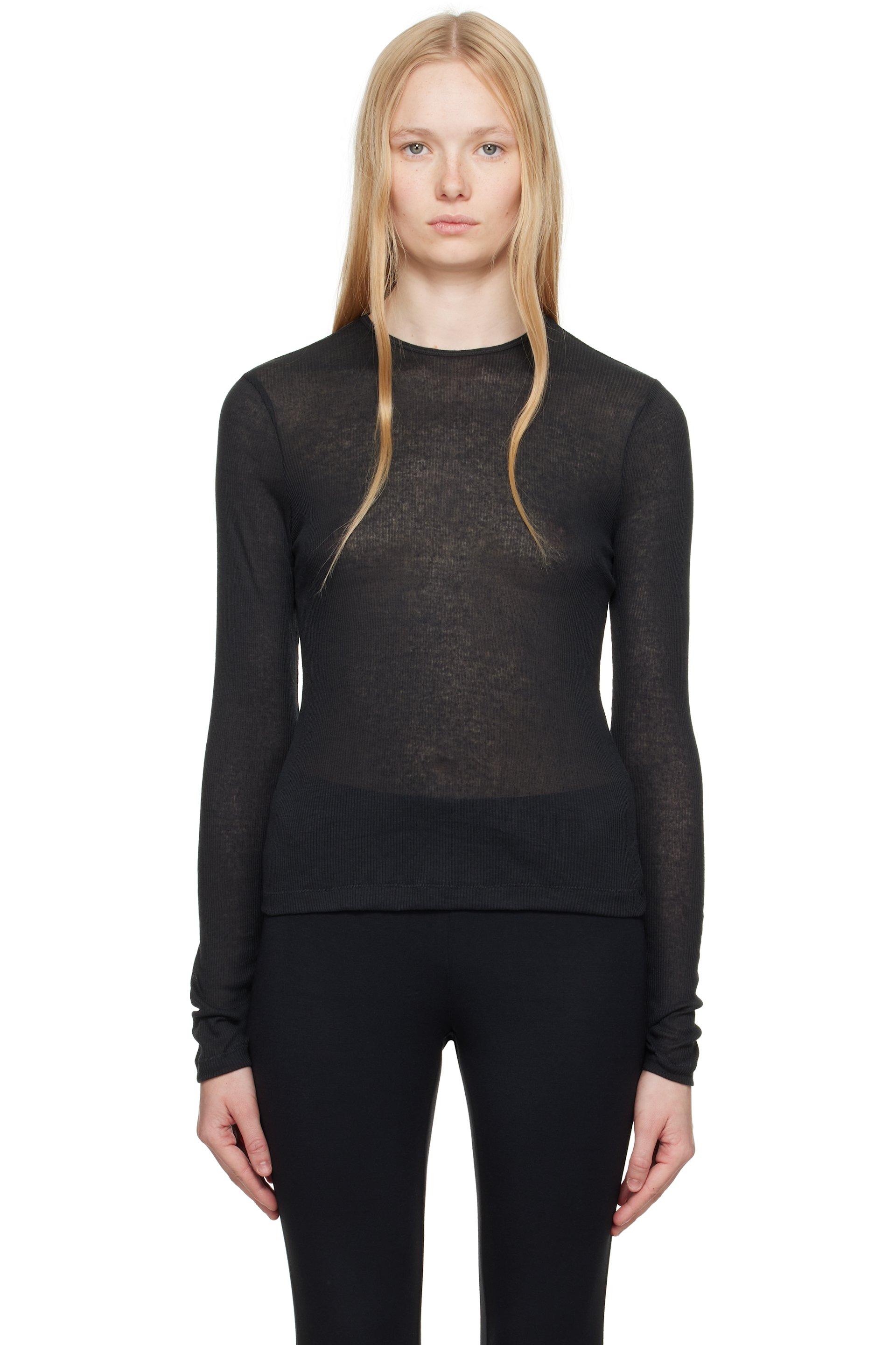 SKIMS - T-shirt à manches longues noir - Sheer Cotton