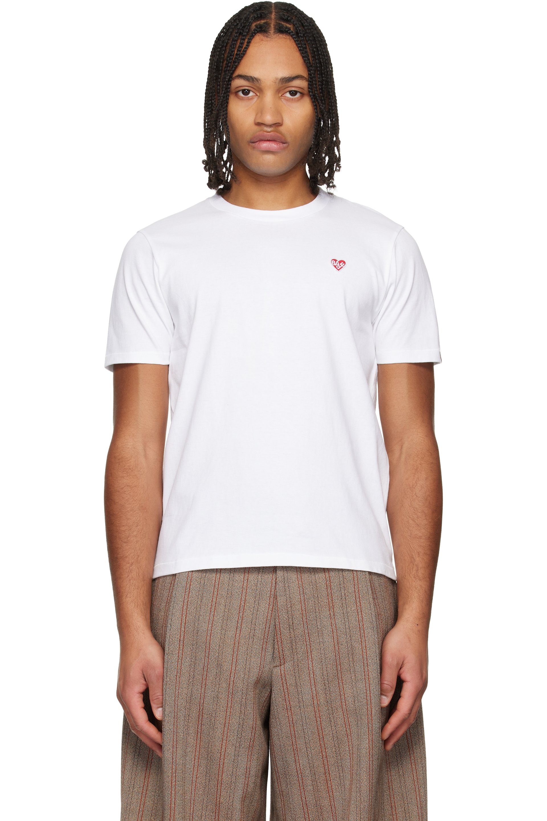 BAPE - White 'BAPE' Heart One Point T-shirt