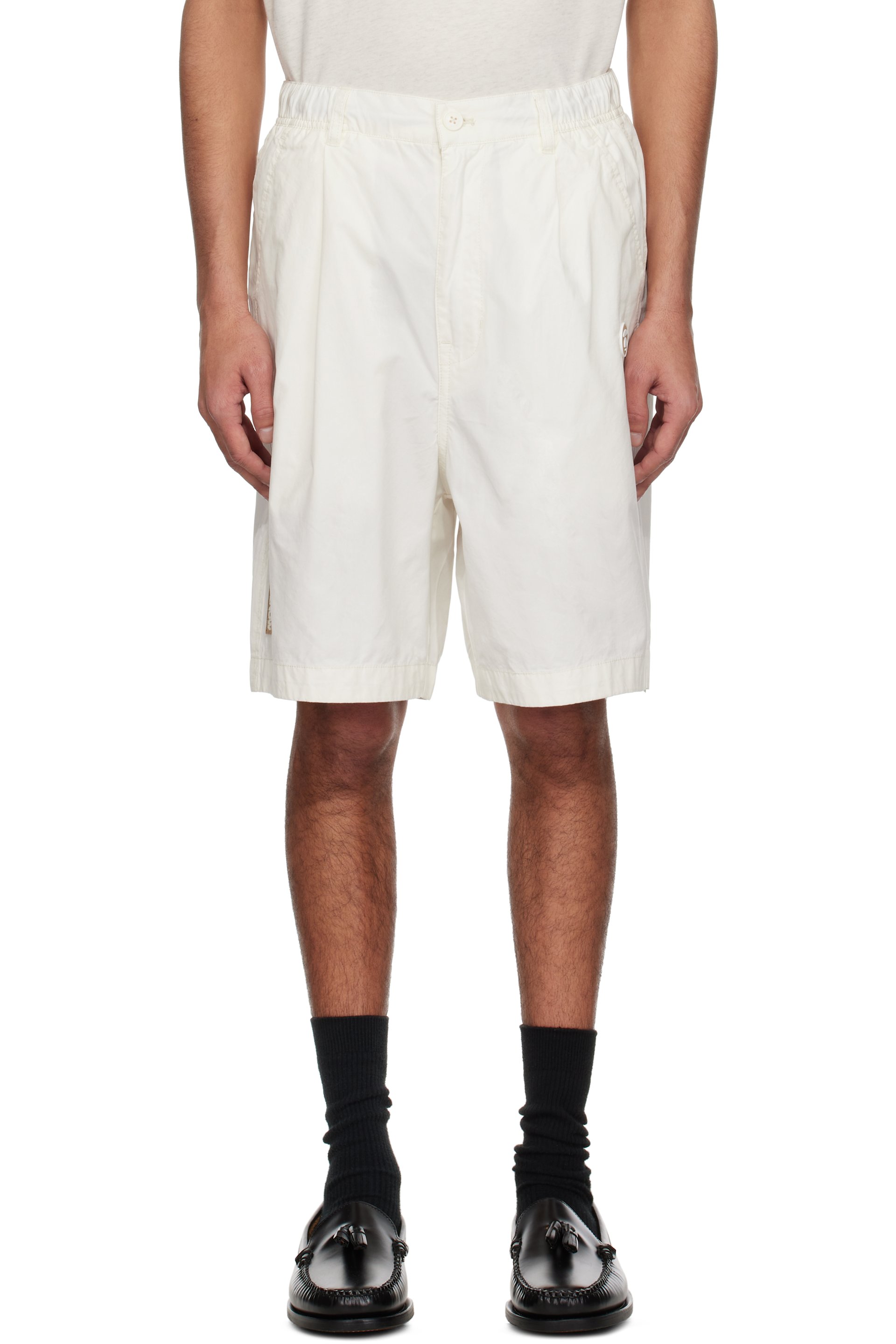 AAPE by A Bathing Ape - Off-White 'AAPE Now' Woven Shorts