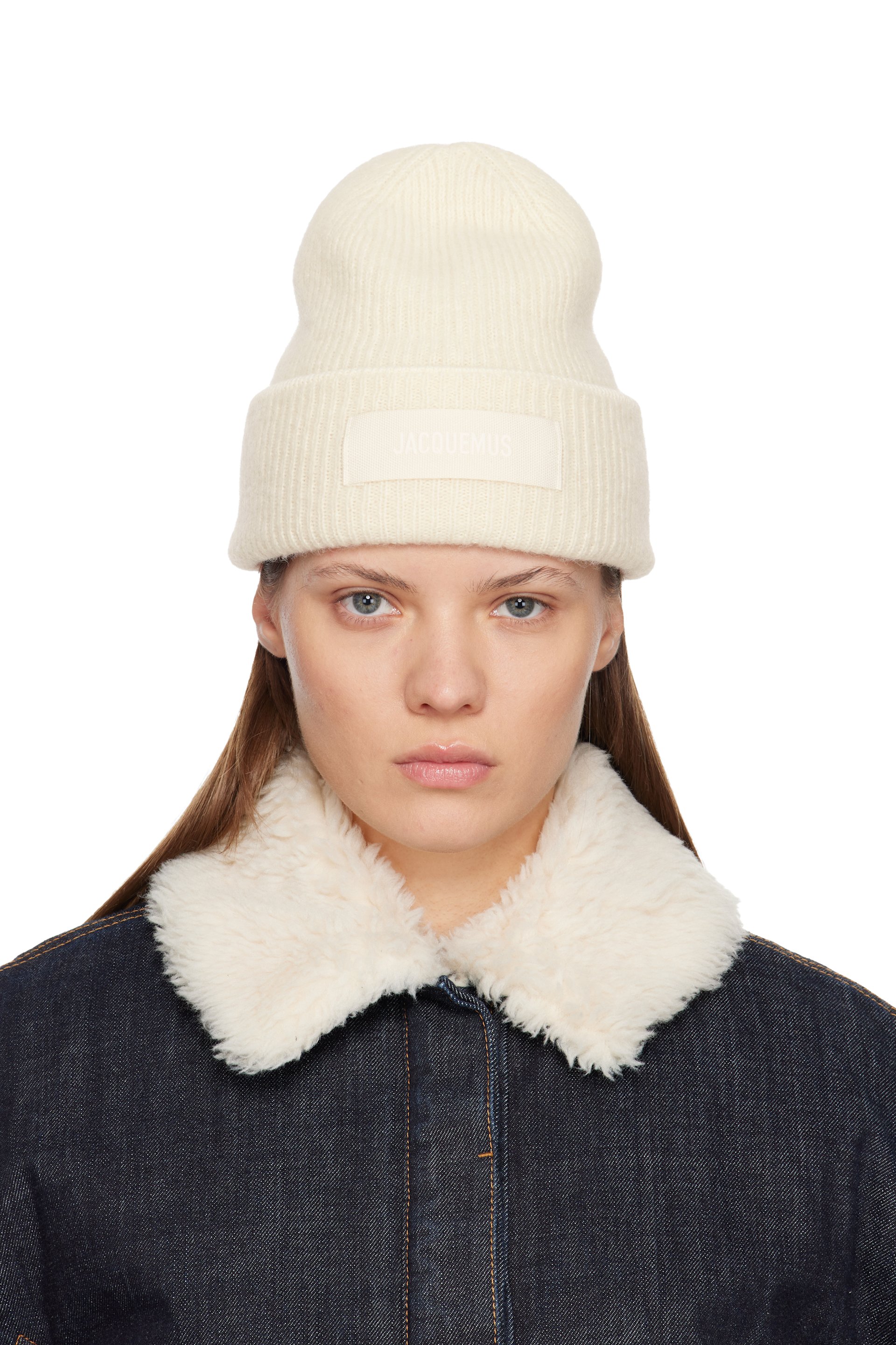 JACQUEMUS: Off-White La Casa 'The Gros Grain' Beanie | SSENSE
