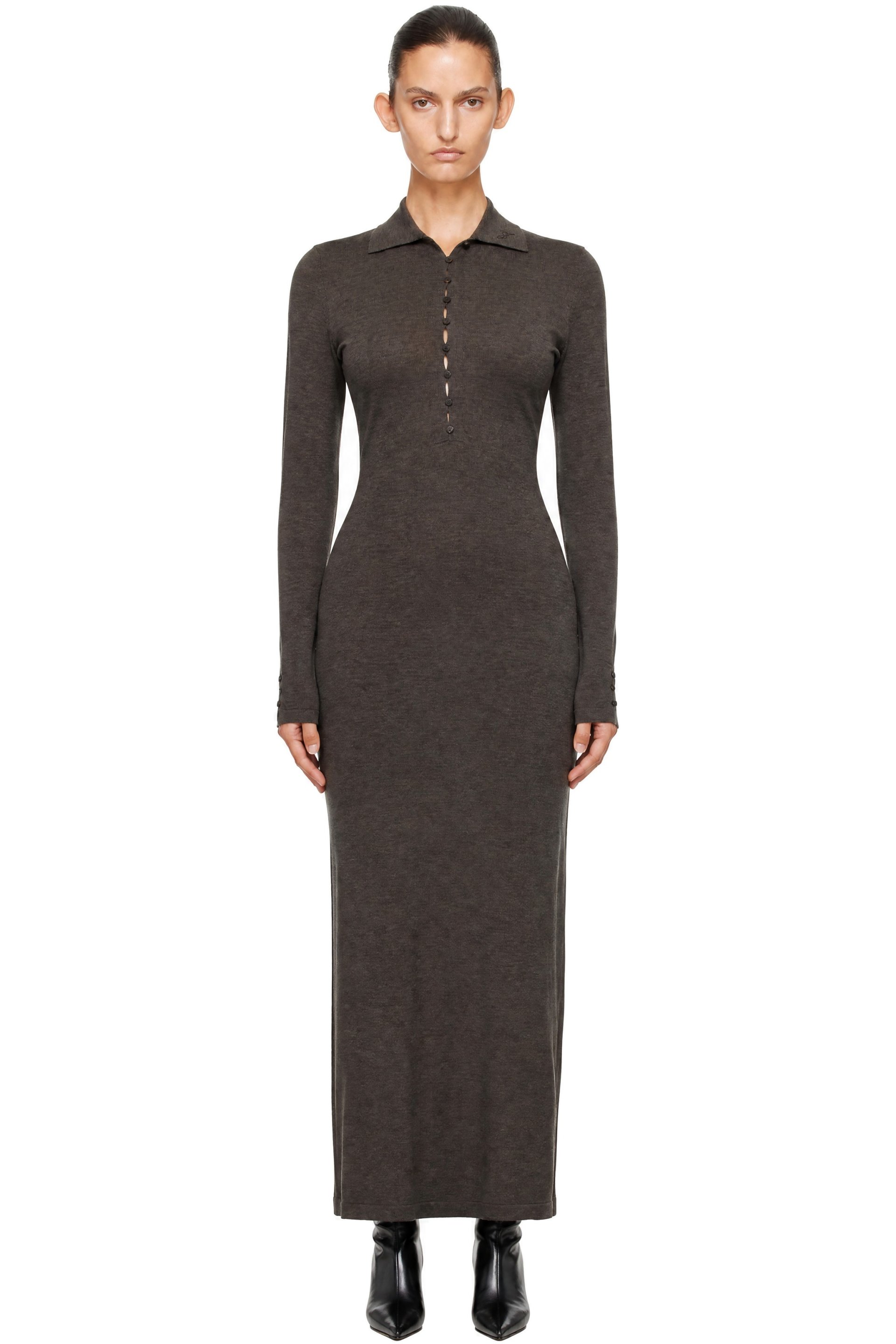JACQUEMUS - Brown 'The Merino Polo' Maxi Dress
