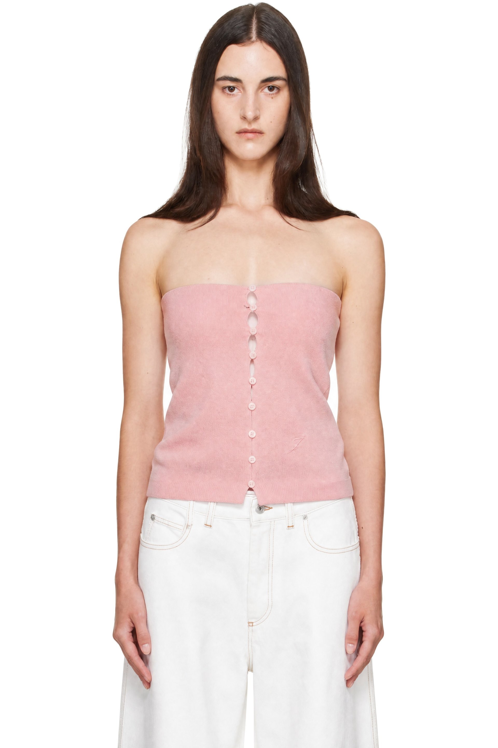 JACQUEMUS - Pink 'The Sera Knit' Tube Top