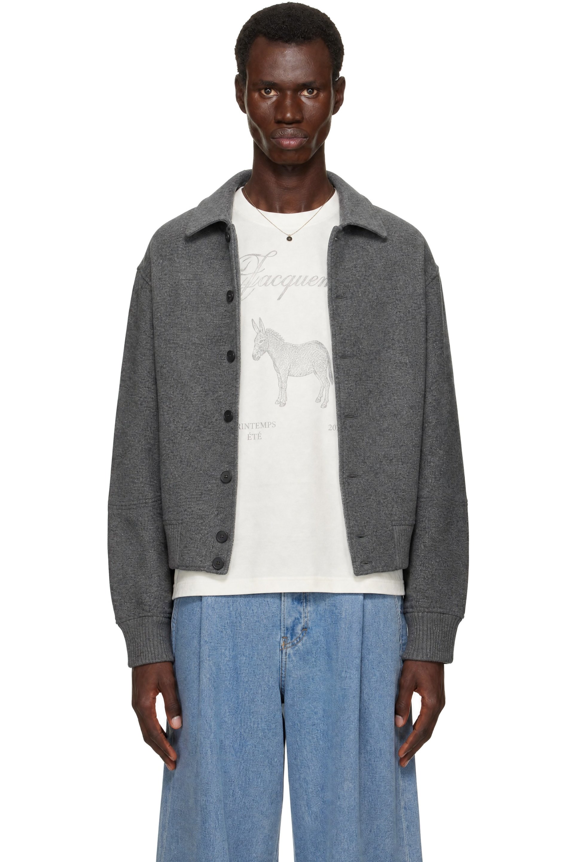 JACQUEMUS - Gray 'The Feltro Bomber' Jacket