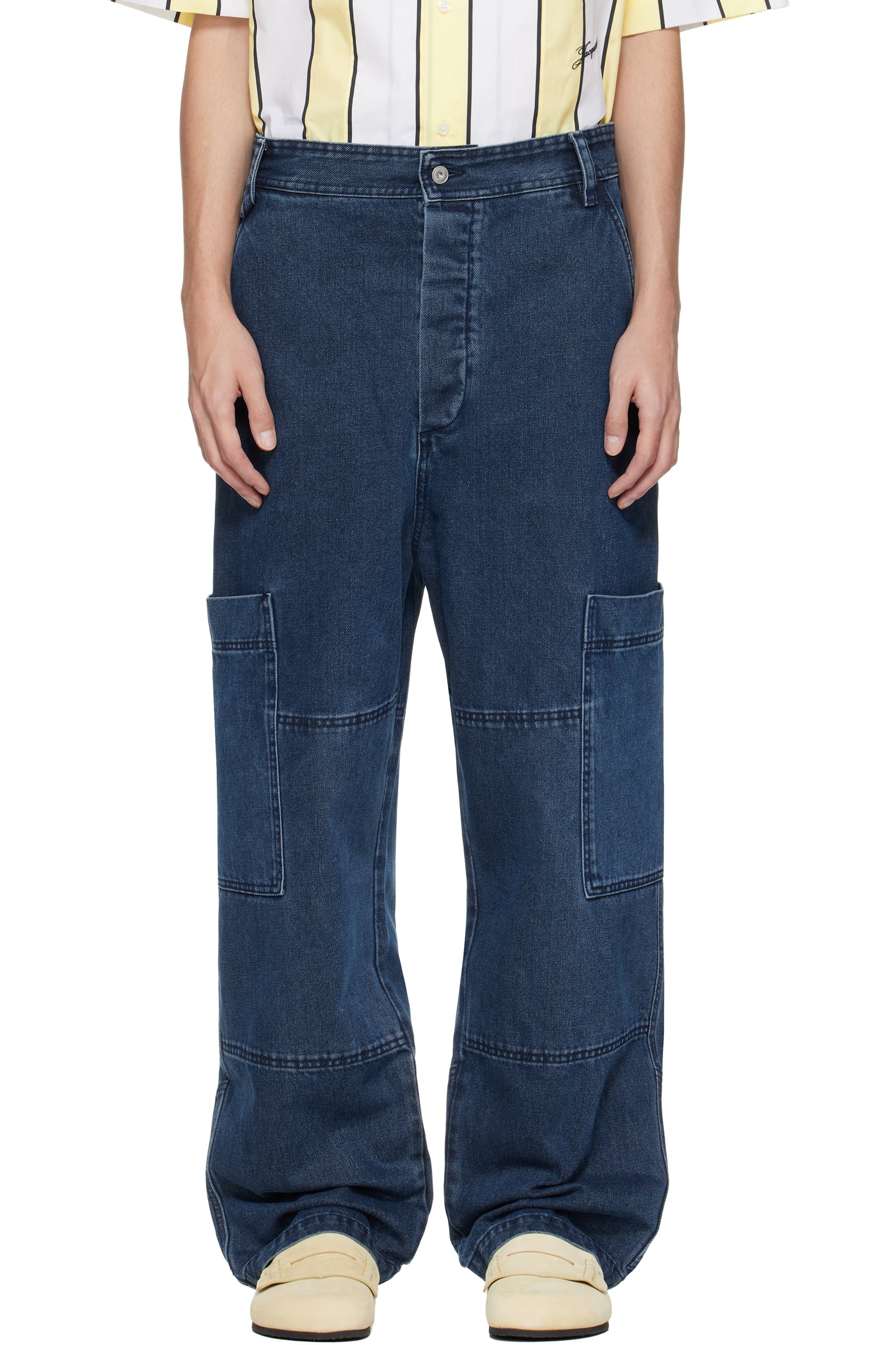 JACQUEMUS - Blue 'The Carré de-Nîmes' Denim Cargo Pants