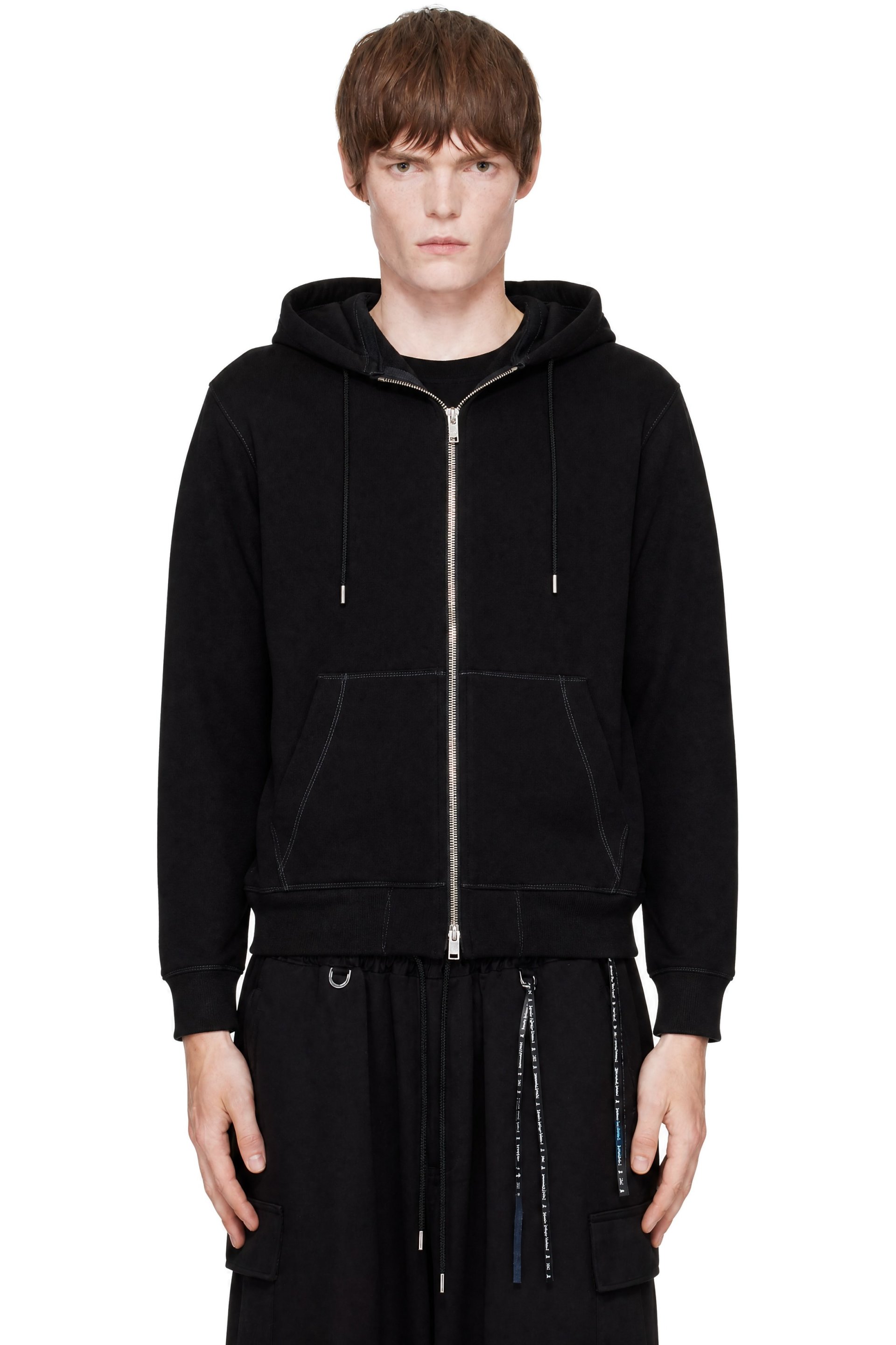 mastermind JAPAN - Black Stitched Zip Hoodie