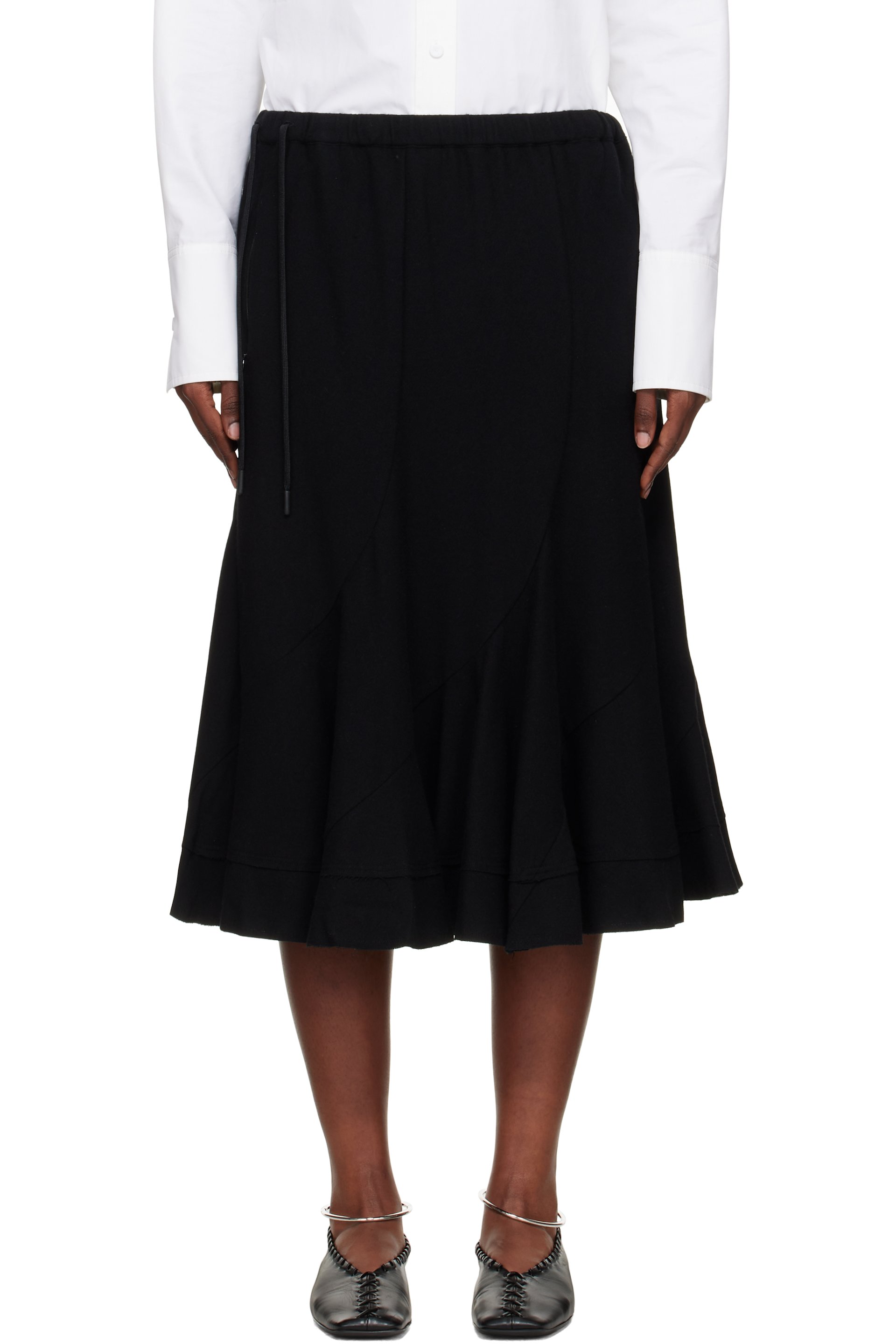 Yohji Yamamoto - Jupe midi Eringi noire