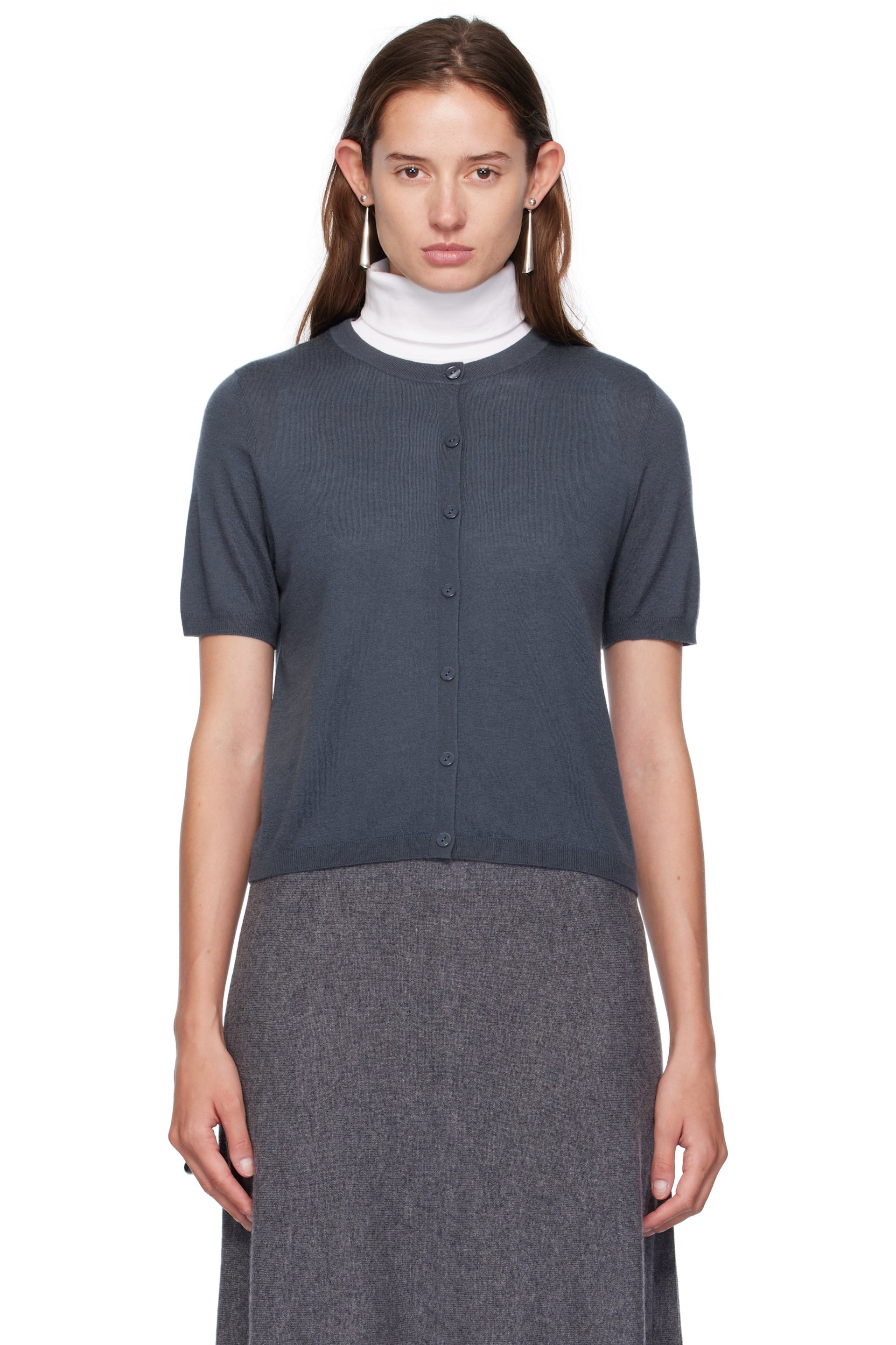 LISA YANG - Cardigan bleu marine en cachemire
