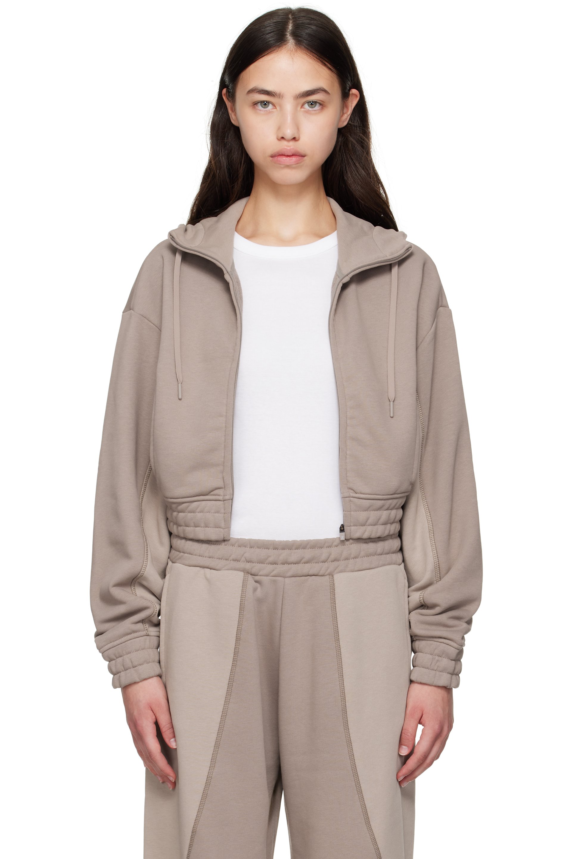On - Pull à capuche écourté Club gris édition FKA twigs