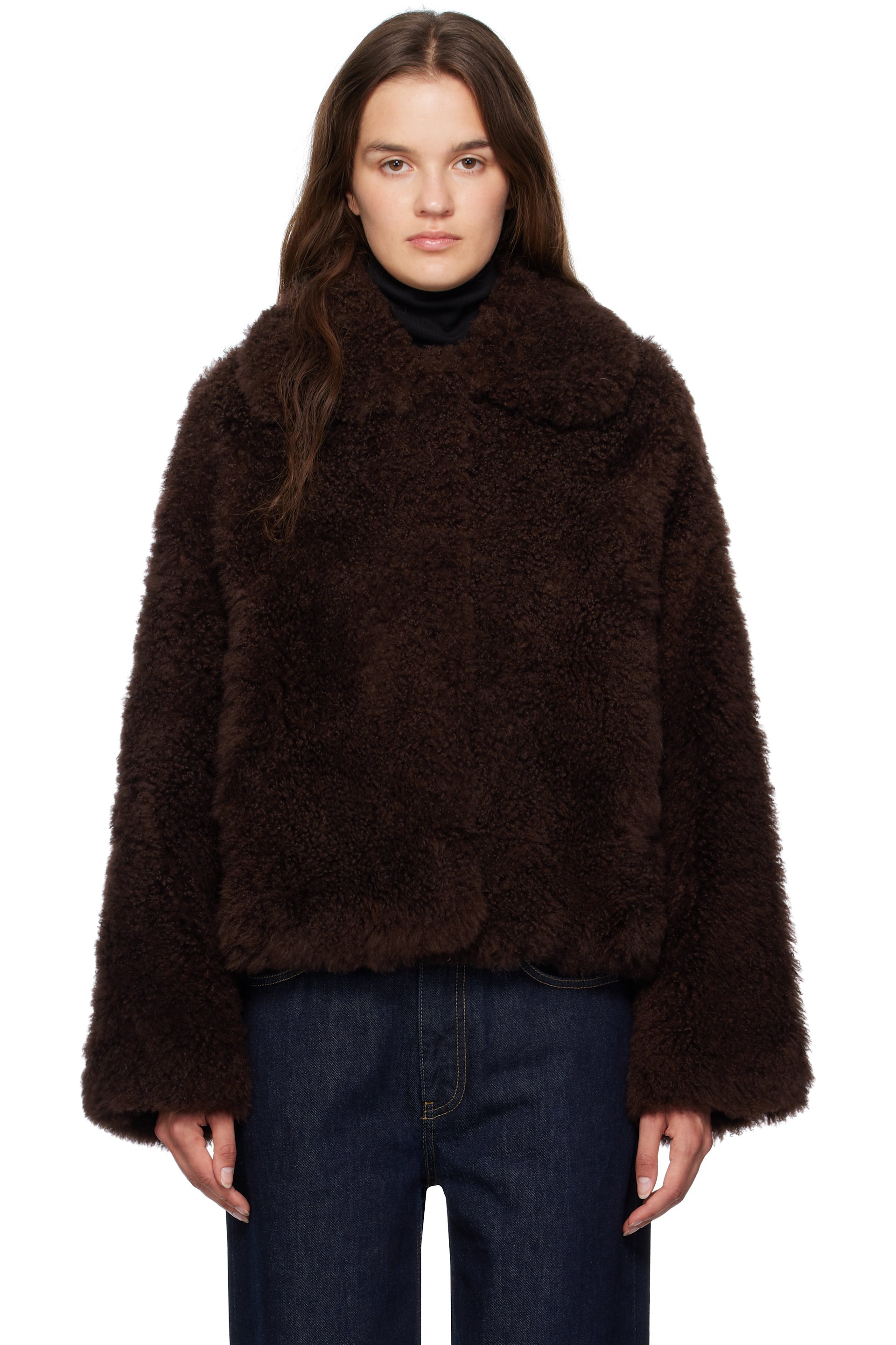 Yves Salomon - Brown Long Hair Jacket