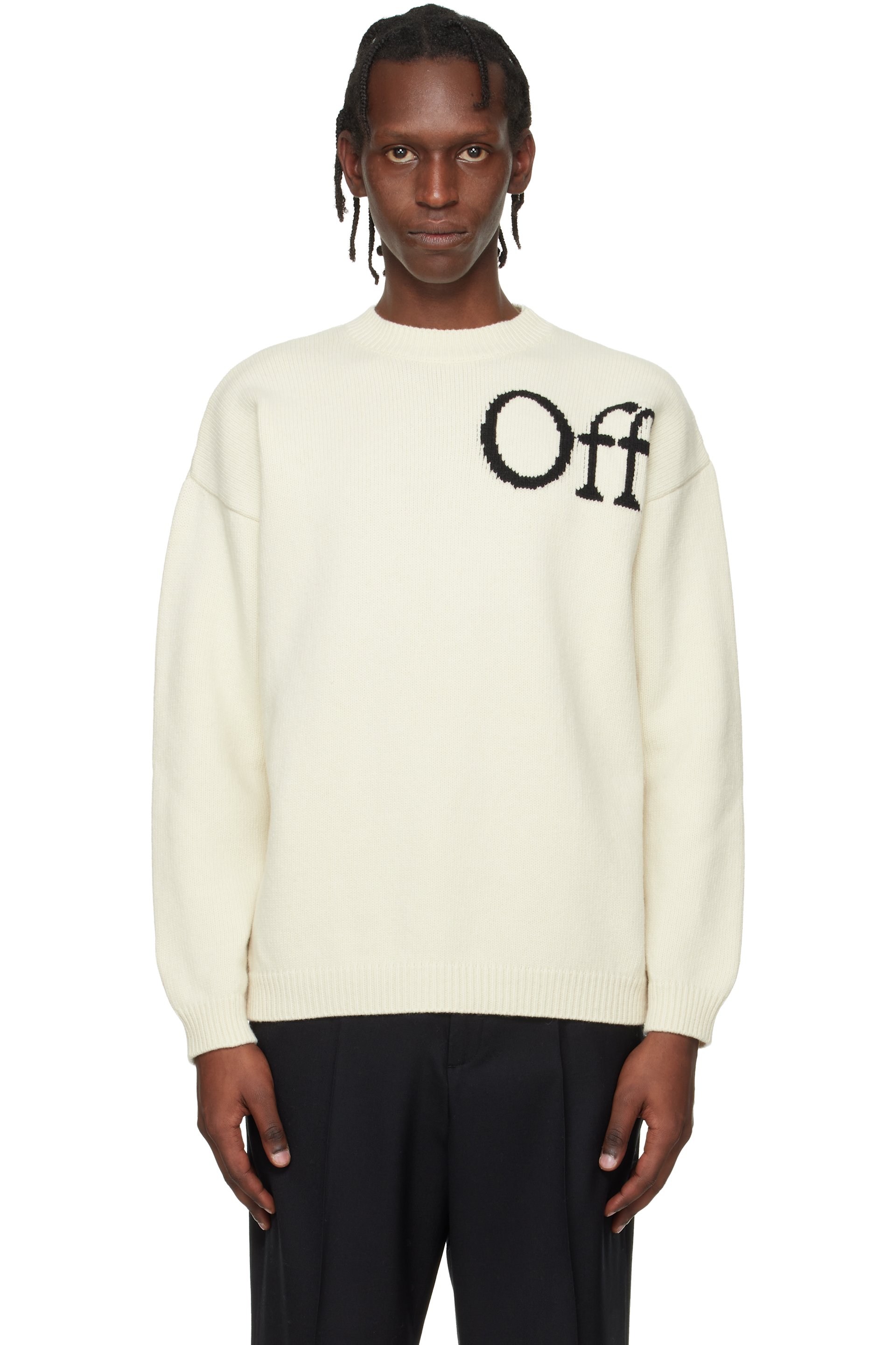 Off-White - Off-White Bookish Knit Crewneck Sweater