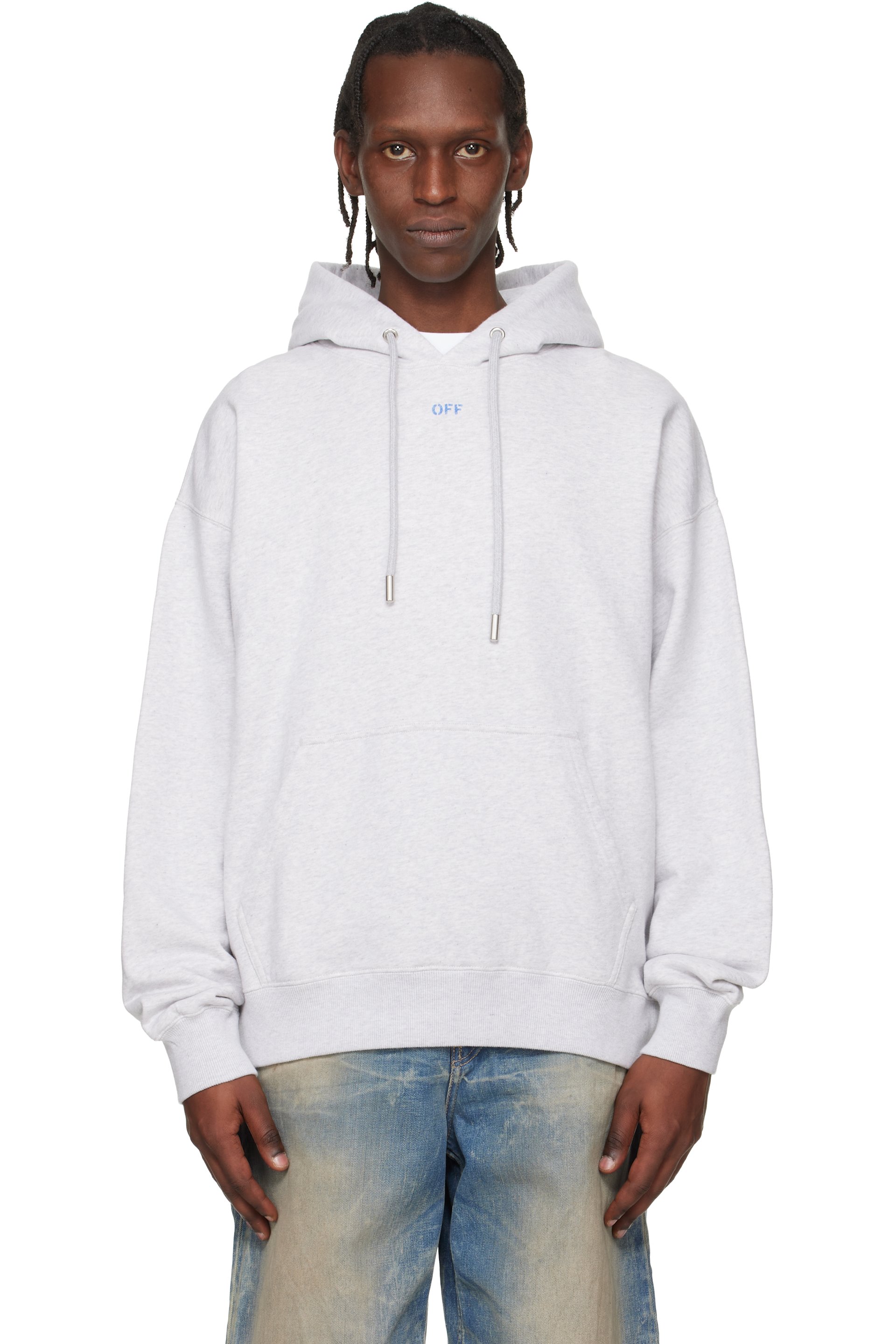 Off-White - Gray Stencil Arrow Skate Hoodie