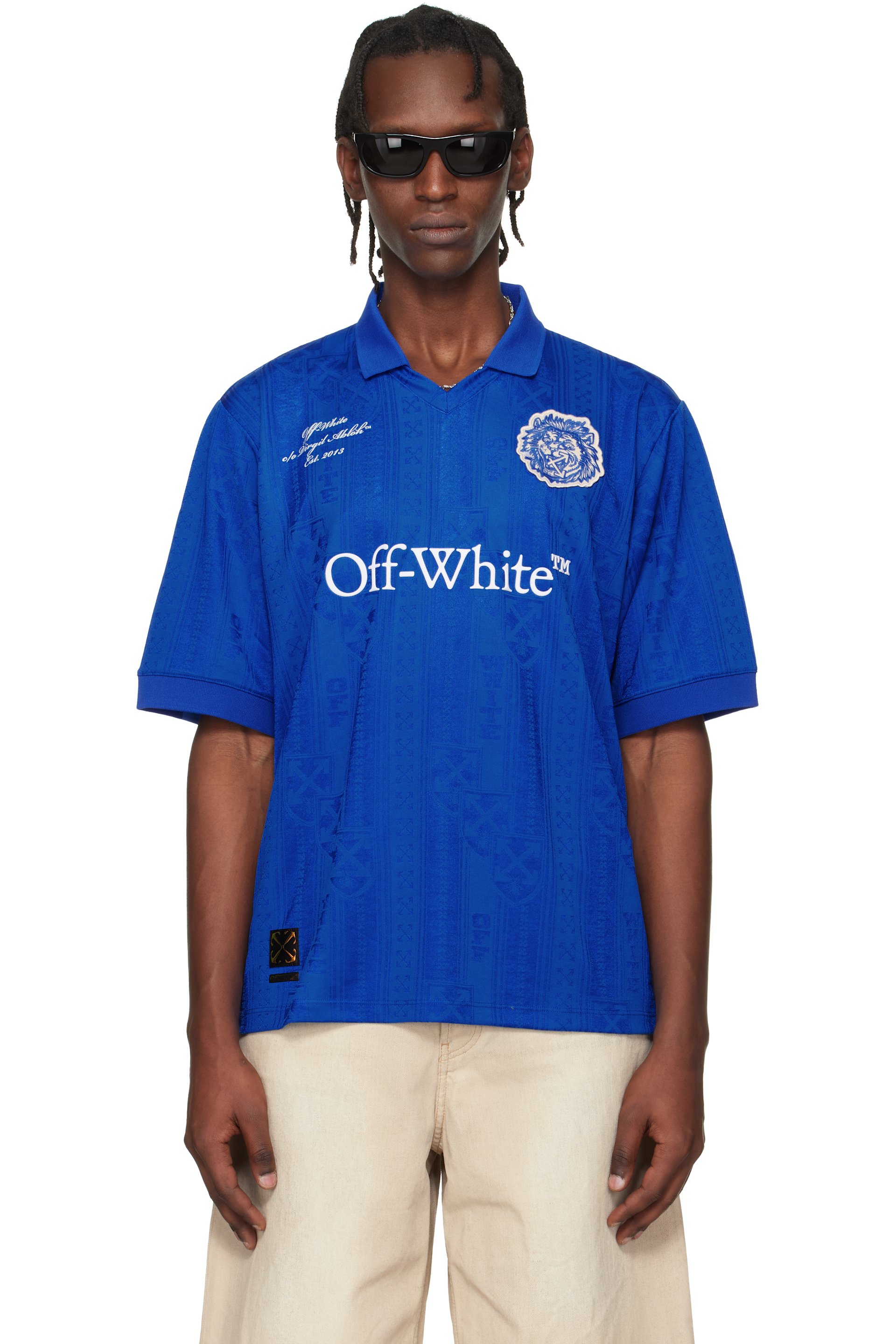 Off-White - Blue Lion Nation Soccer Polo