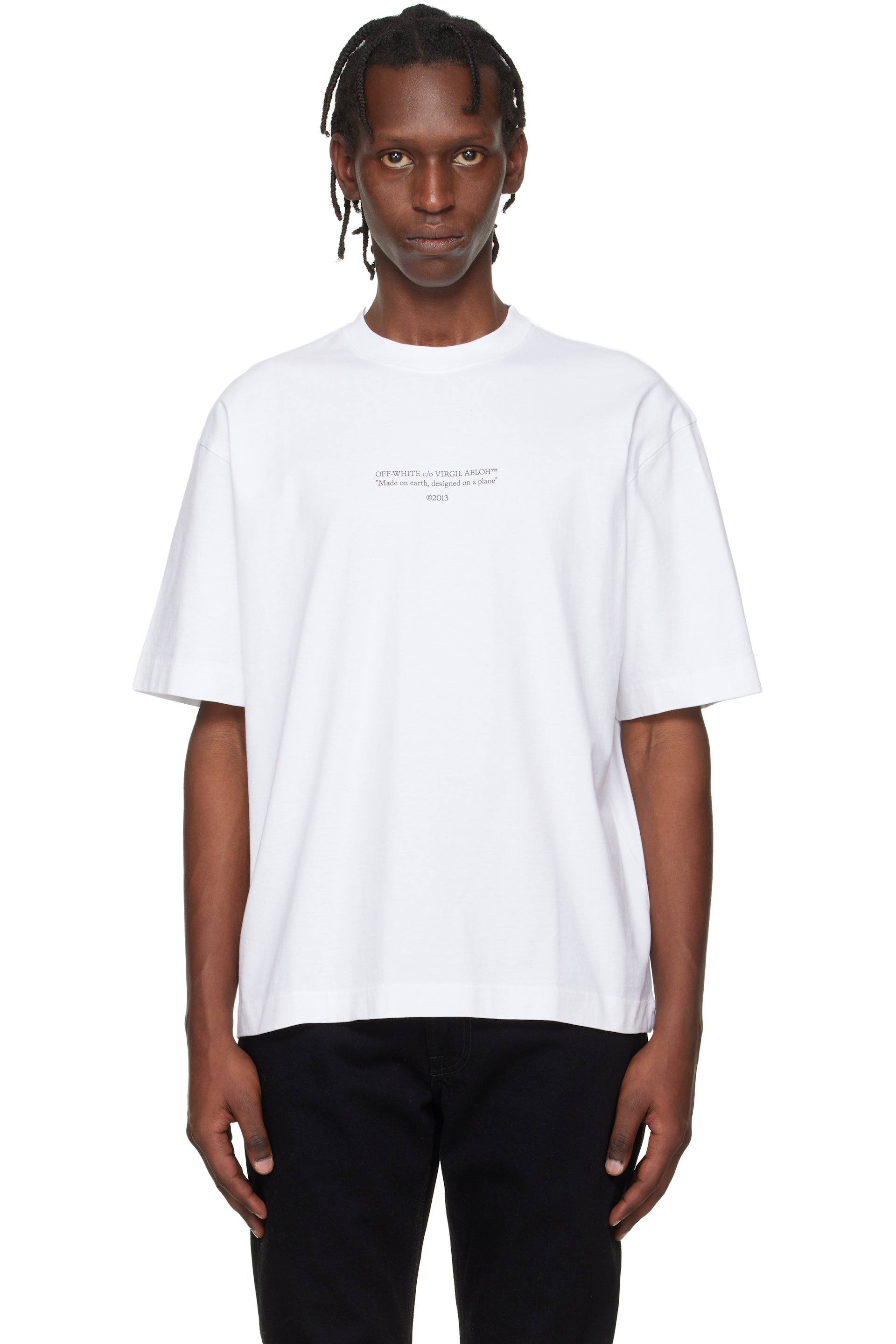 Off-White - 화이트 스테이트먼트 스케이트 티셔츠
