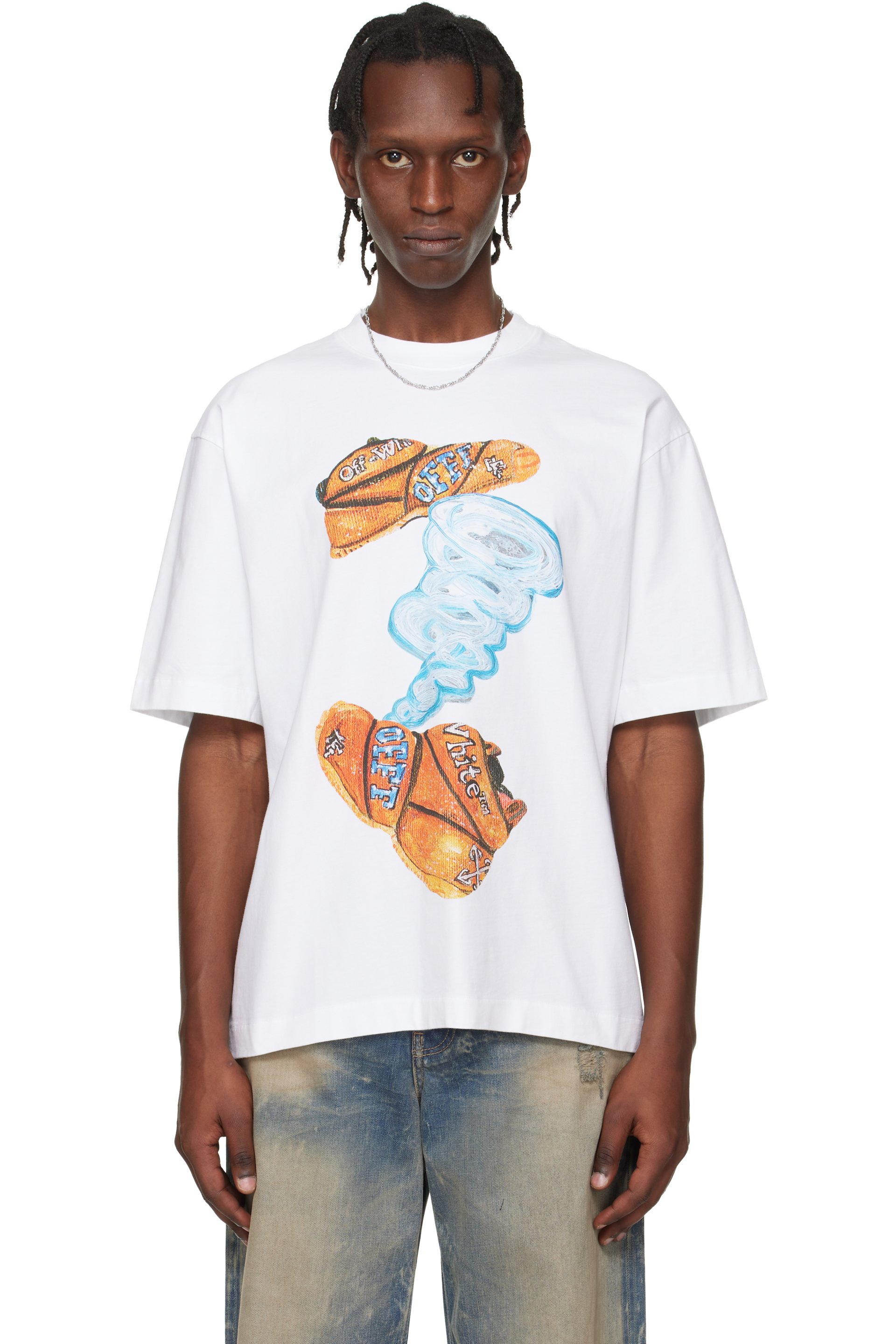 Off-White - White Gregory Shimada Edition Diagonal Skate T-shirt