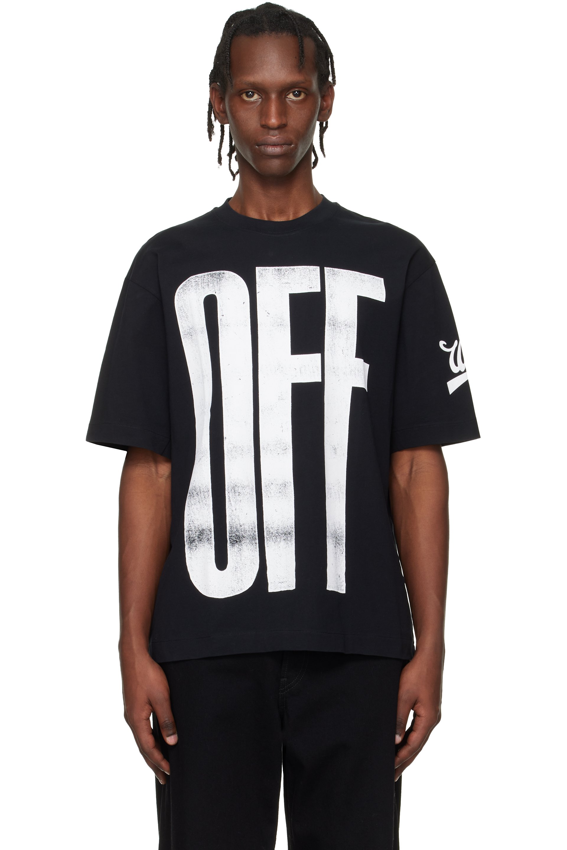 Off-White - Black Big Off Diagonal Skate Logo T-shirt