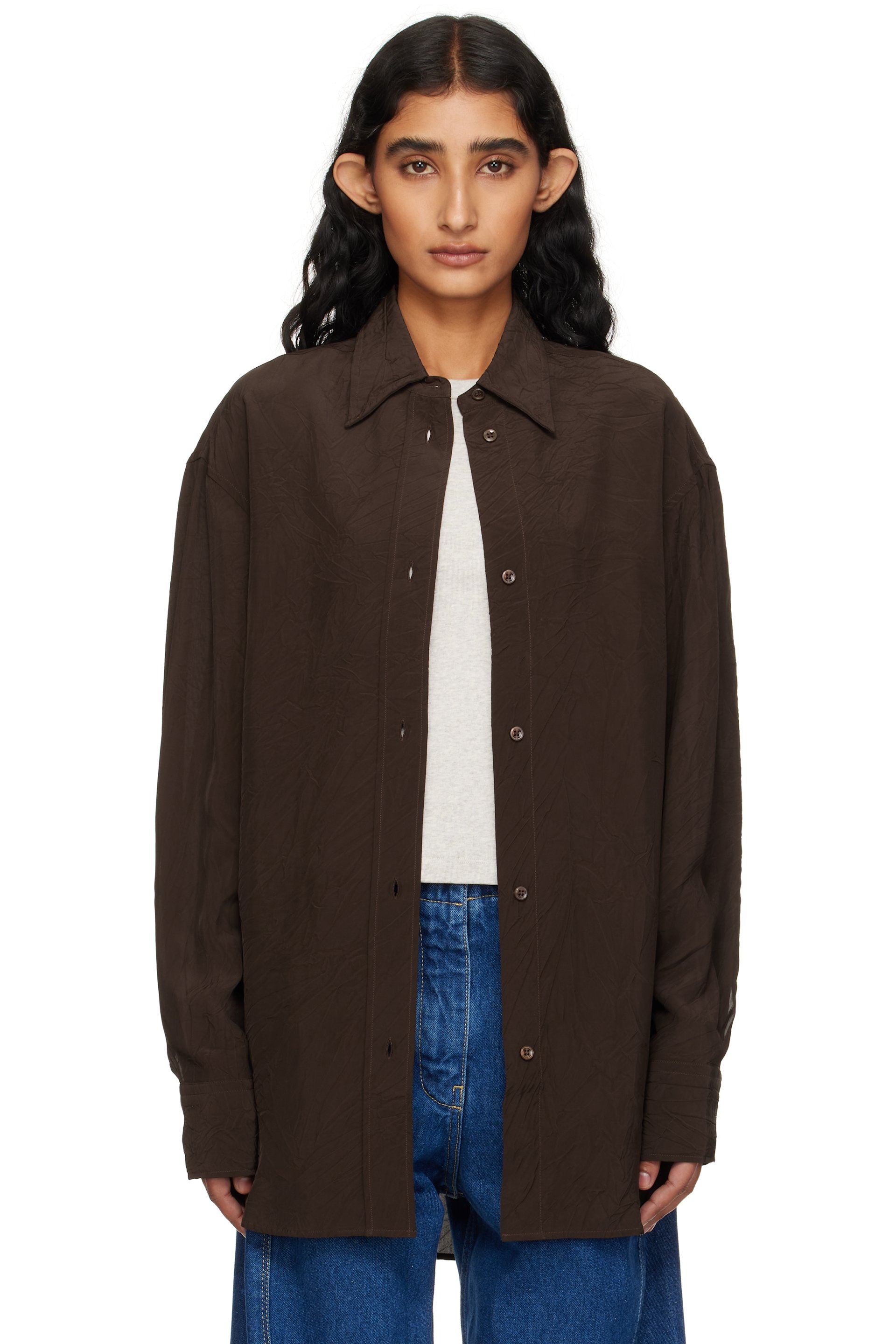 Studio Nicholson - Brown Rouen Shirt