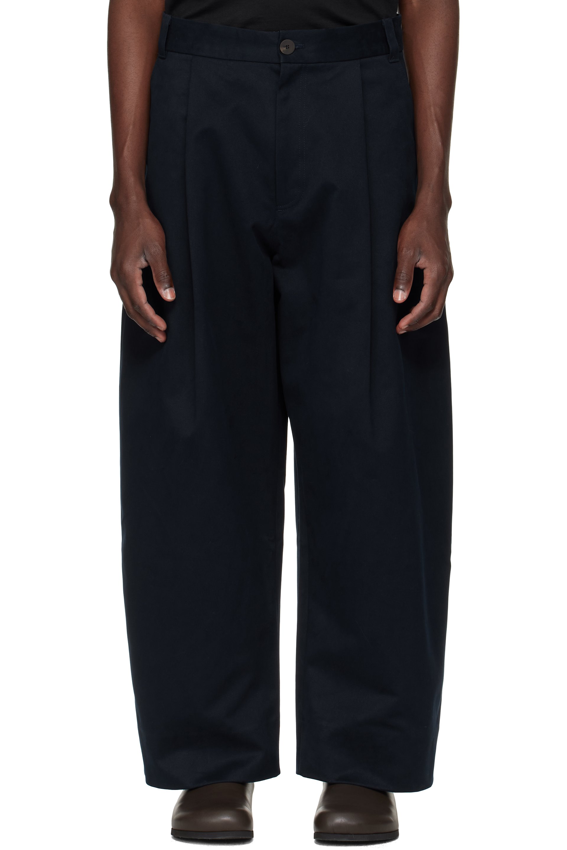 Studio Nicholson - Navy Sorte Trousers
