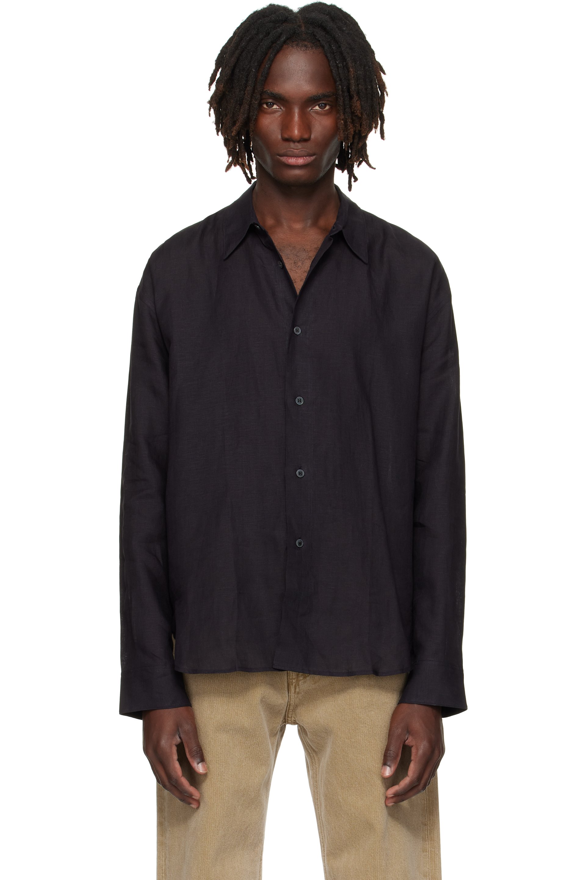 Studio Nicholson - Navy Rafe Linen Shirt