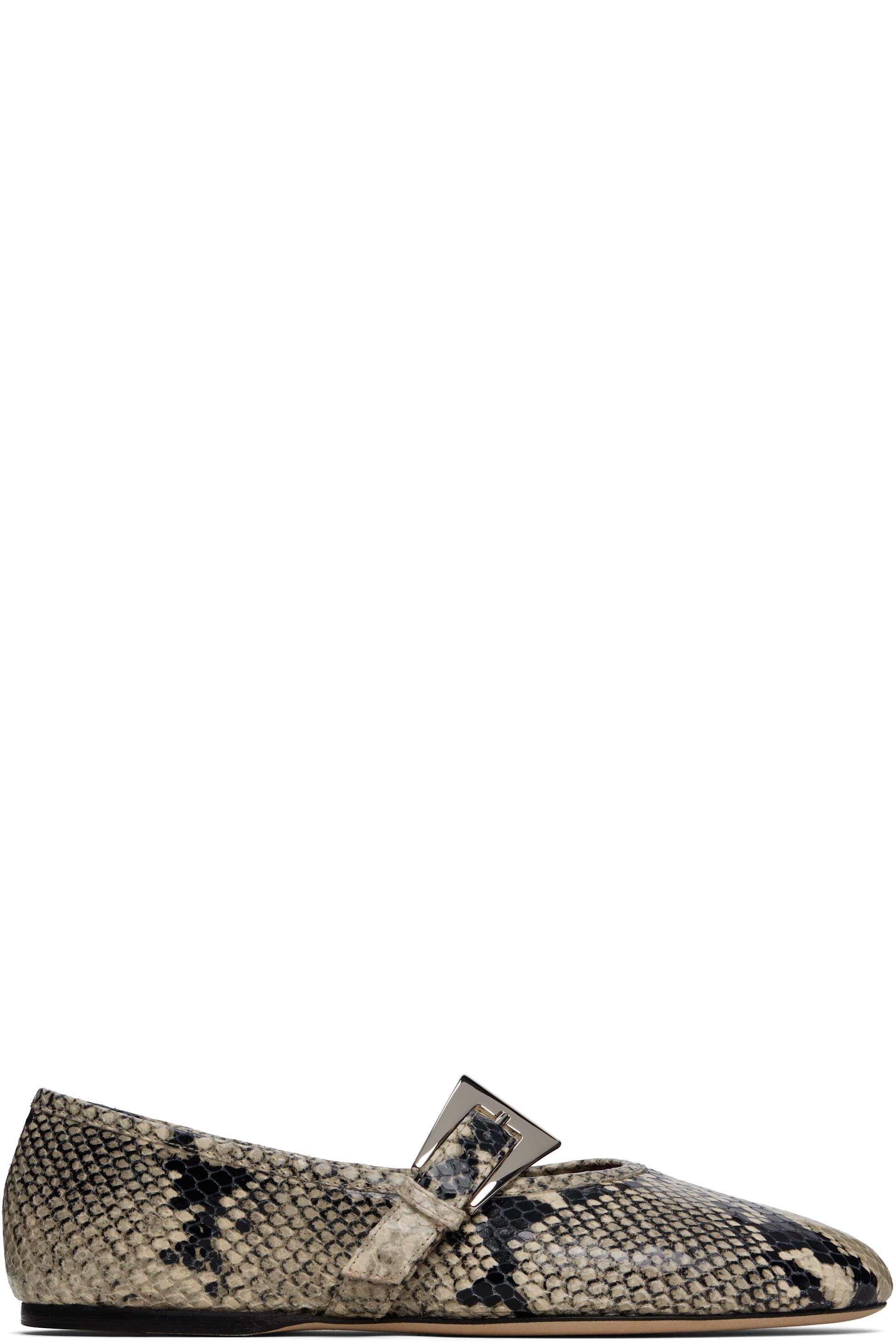 Paris Texas - Khaki Sveva Buckle Ballerina Flats