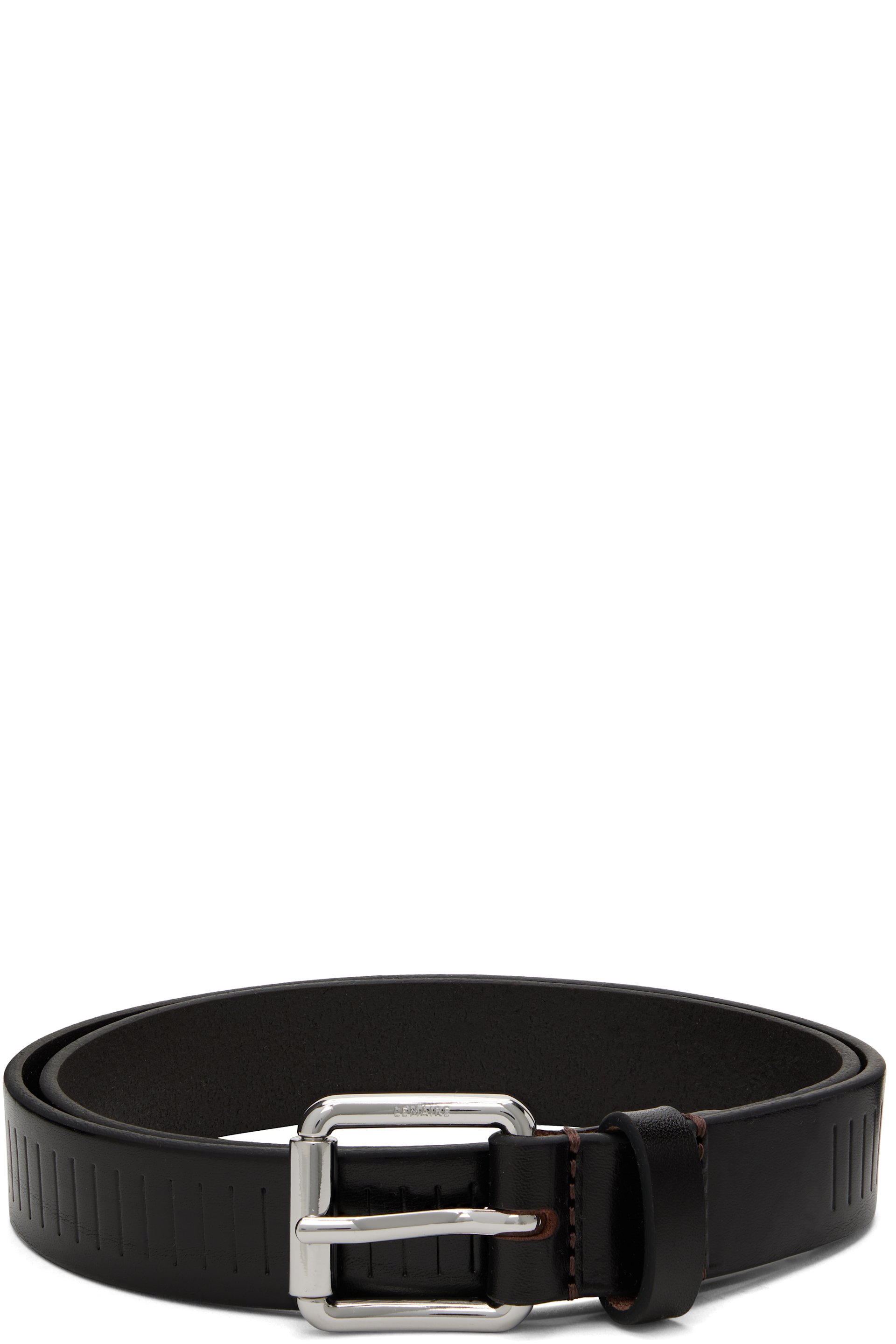 LEMAIRE - Ceinture brune à motif de style rail