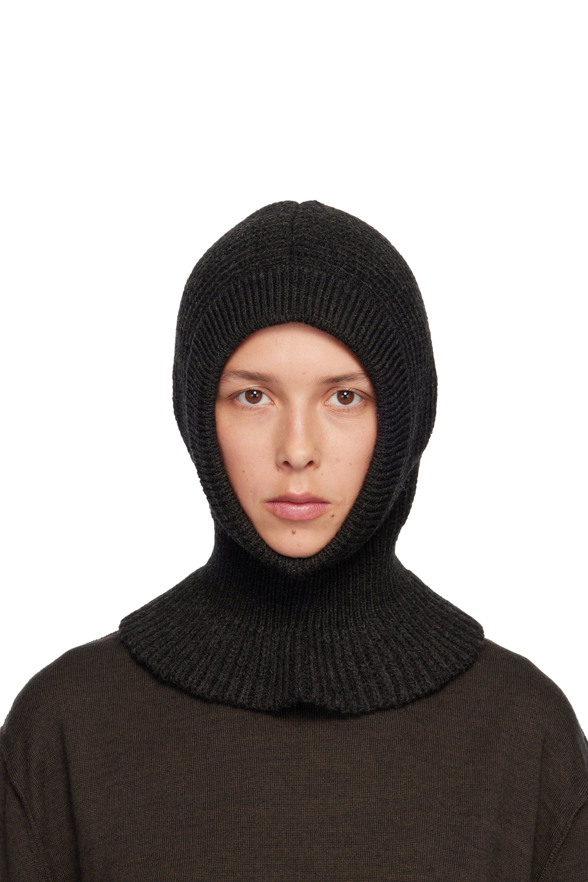 LEMAIRE - Bonnet de style capuche brun