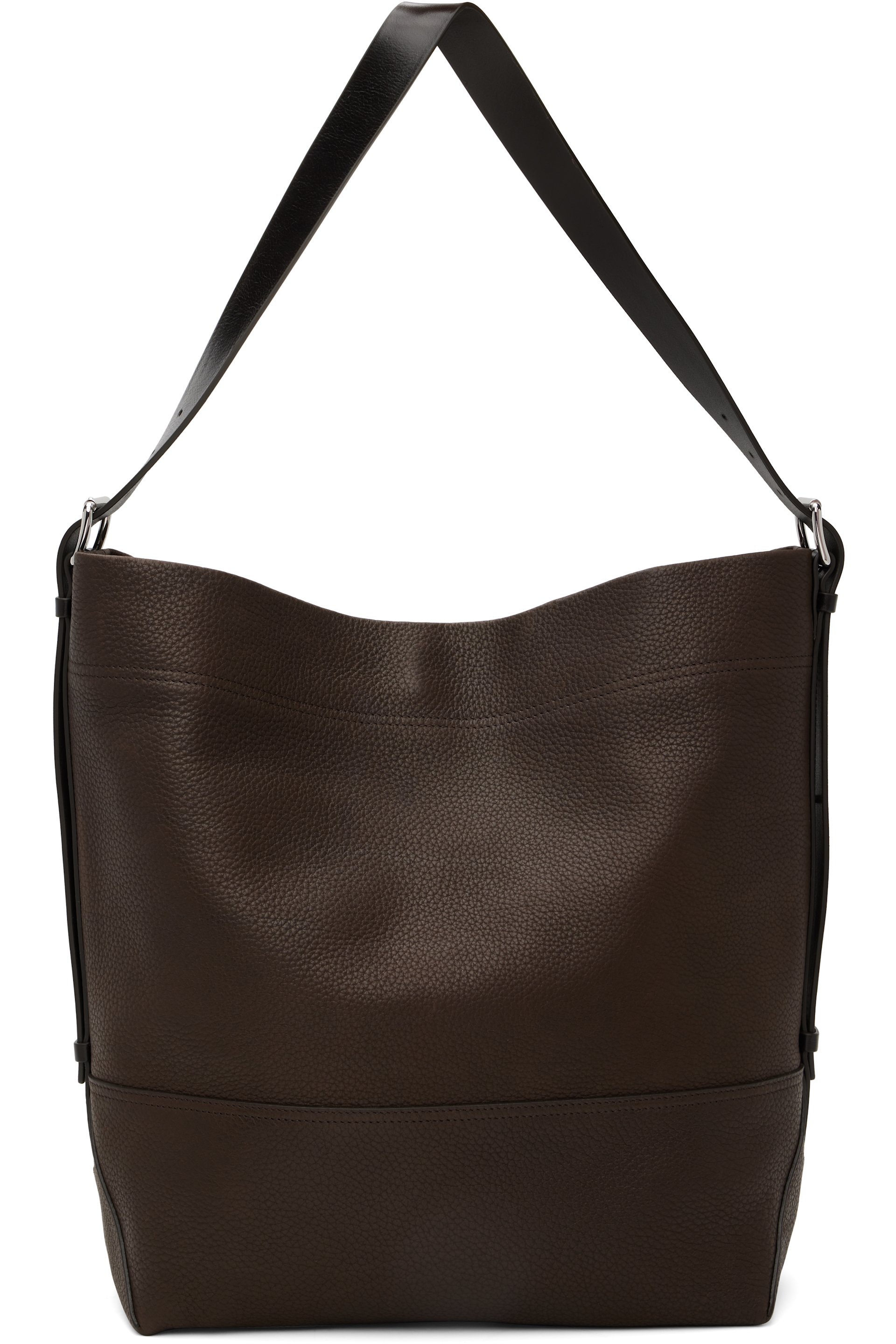 LEMAIRE - Cabas brun à anse de style ceinture