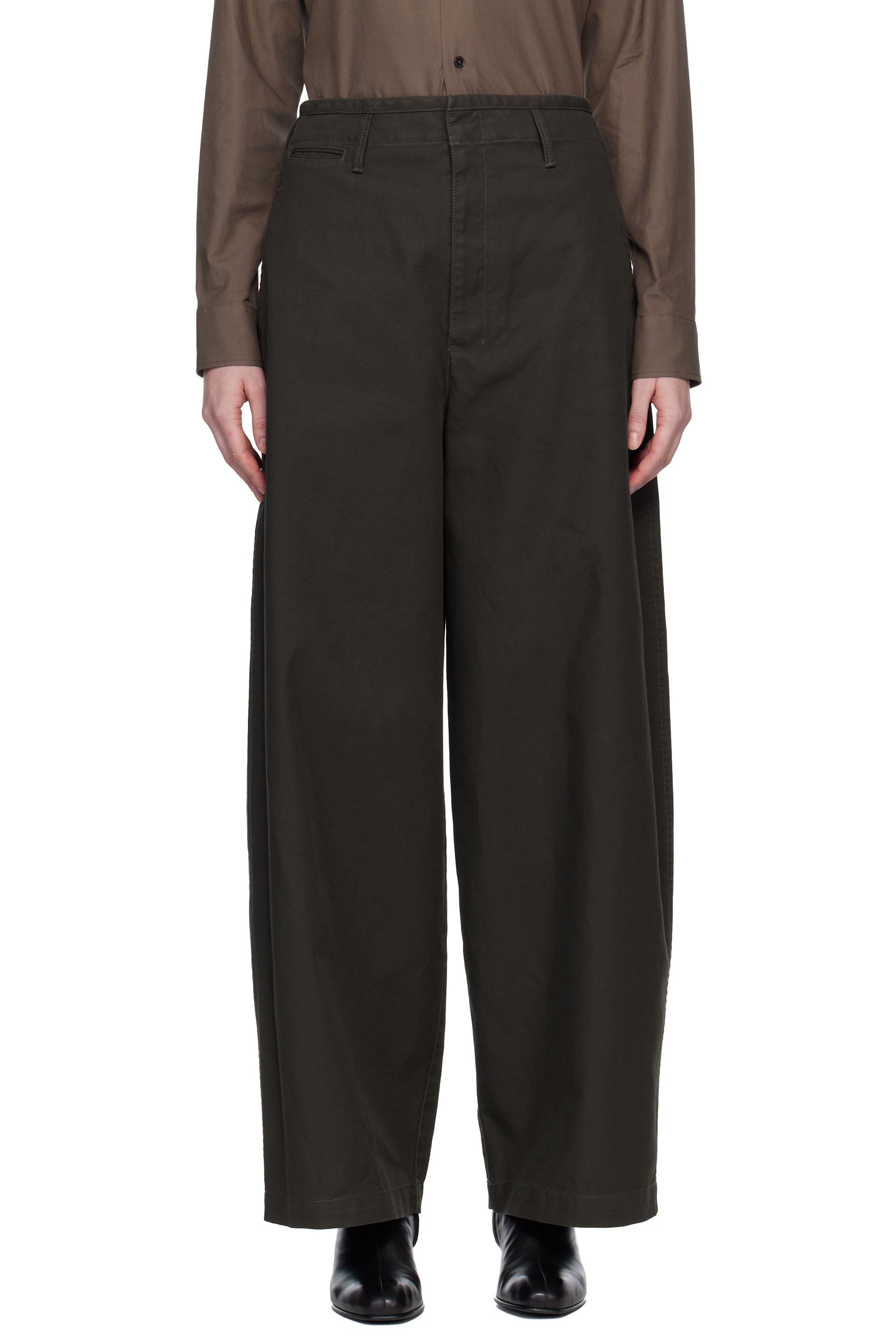 LEMAIRE - Pantalon chino ample brun