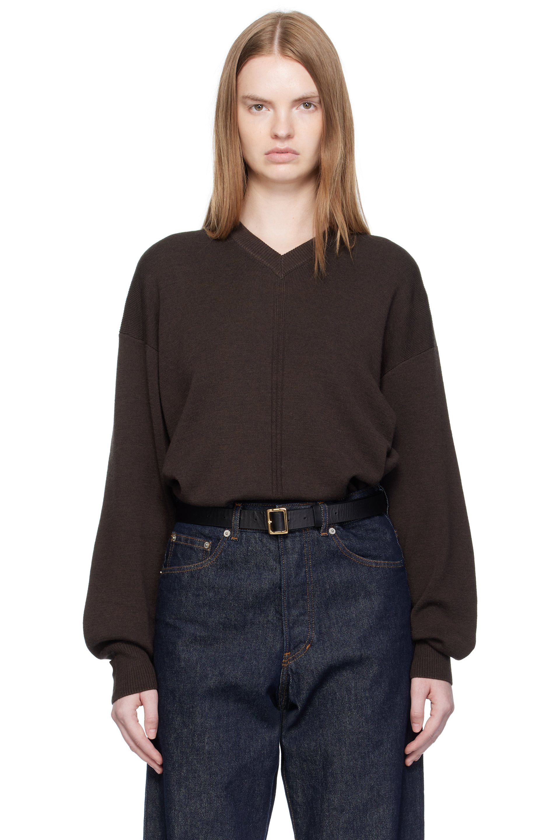 LEMAIRE / ルメール | ウール ニット ベスト | XS | ブラウン系 | レディース 252646F100002_1.jpg