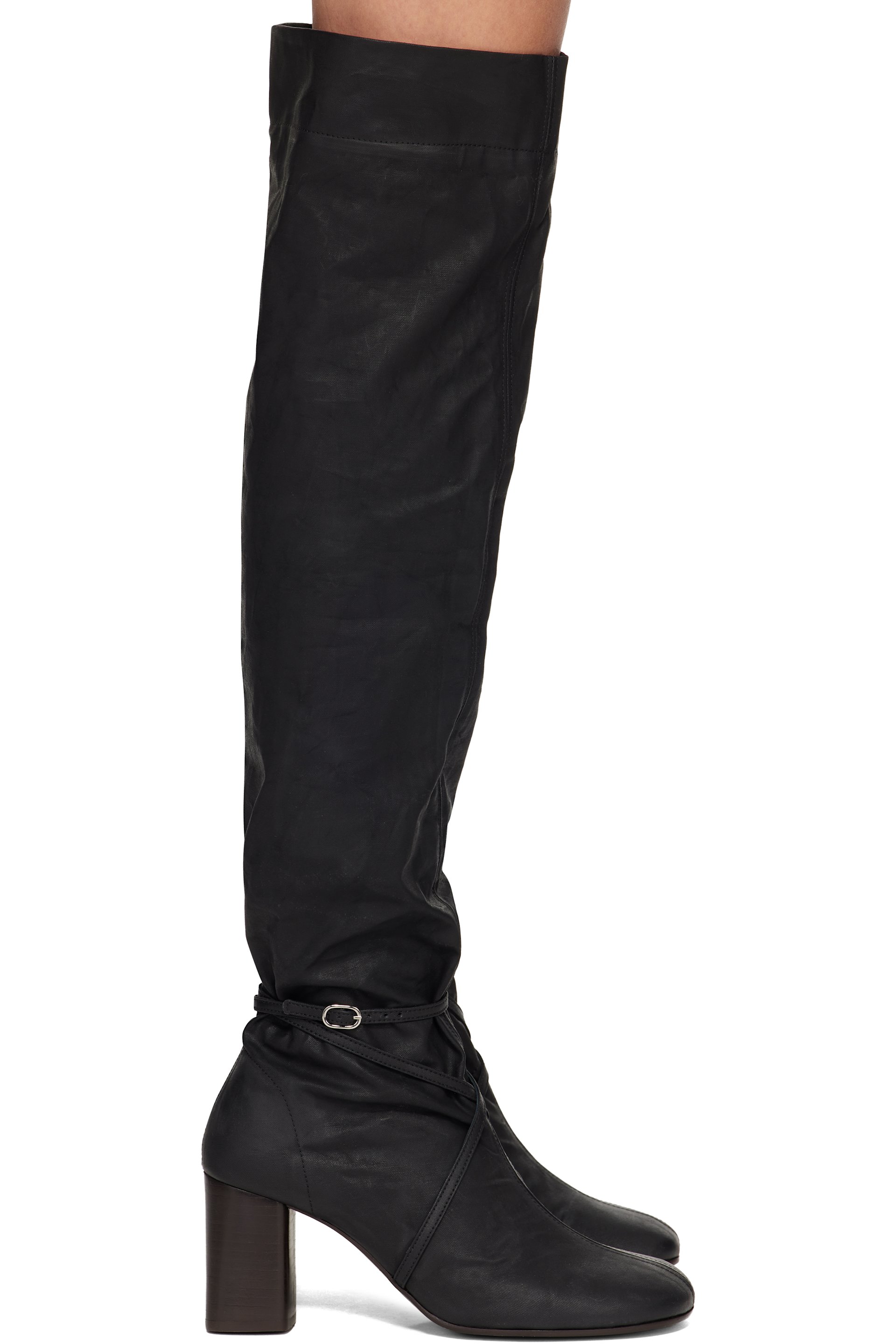 LEMAIRE - Black Knotted Anatomic 80 Boots