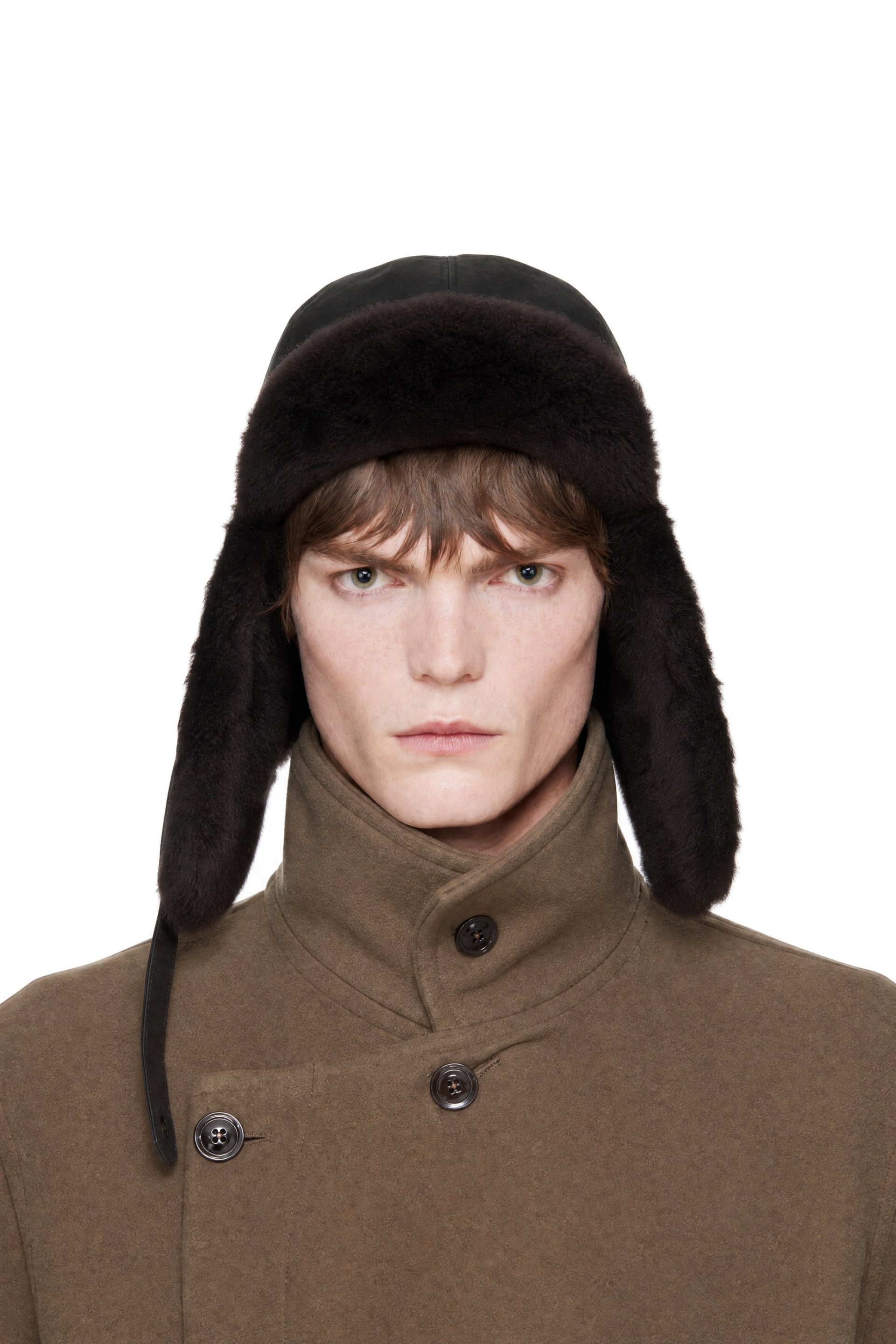 LEMAIRE - Black Chapka Reversible Shearling Aviator Hat