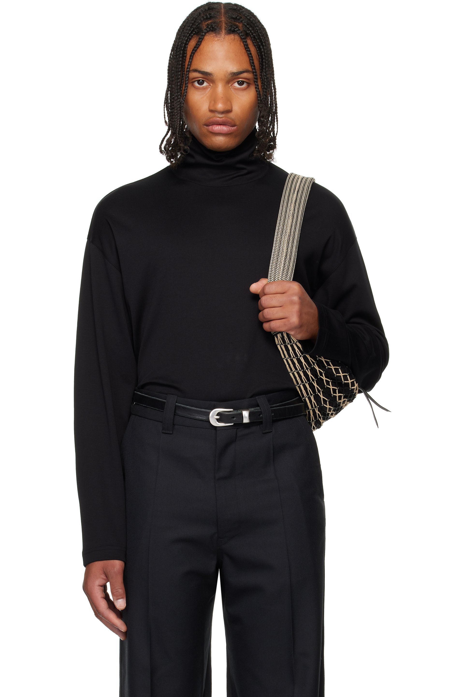 LEMAIRE - 黑色 Relaxed Mock Neck T 恤