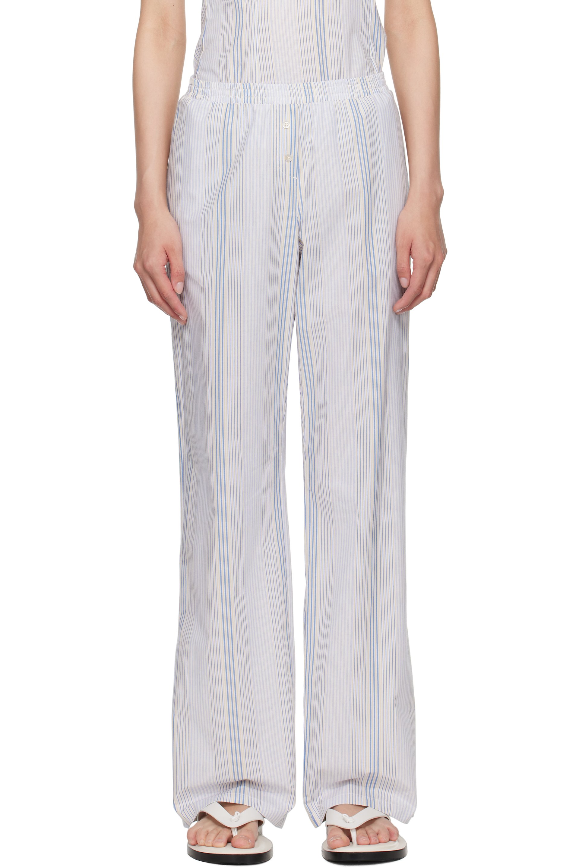 Paloma Wool - Pantalon de détente Kimoto bleu et blanc