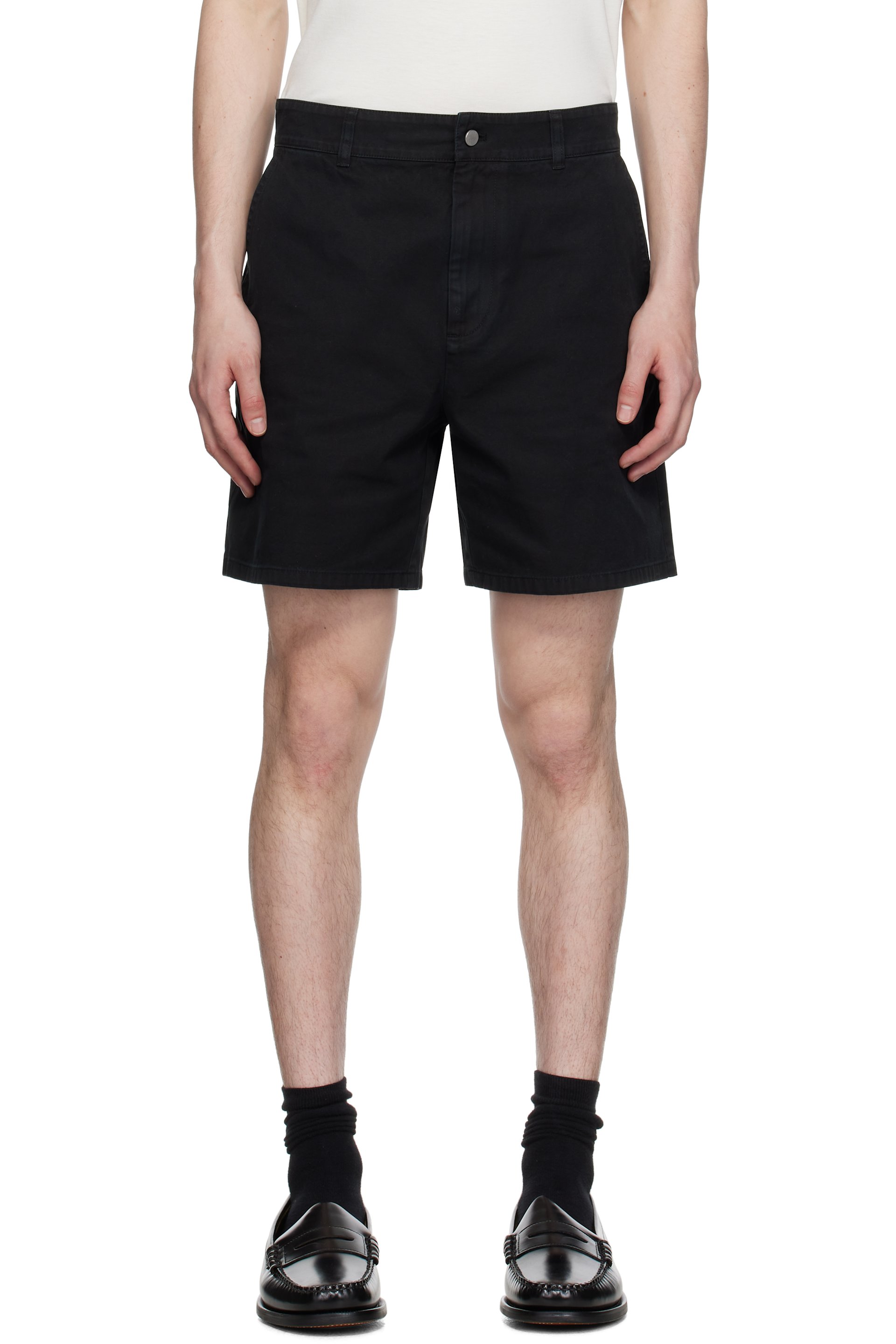 Represent - Black Cotton Tailored Shorts