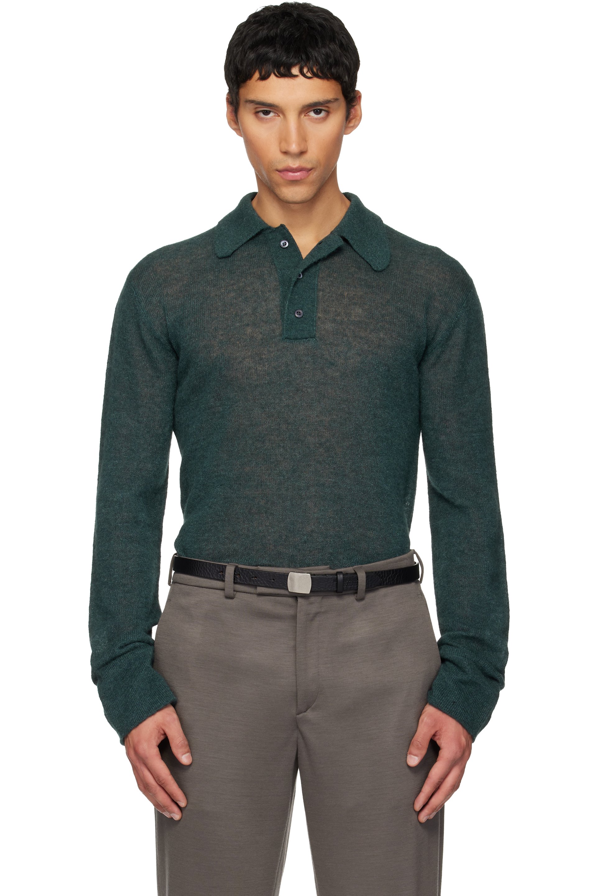 Rier - Green Alpaca & Silk Polo