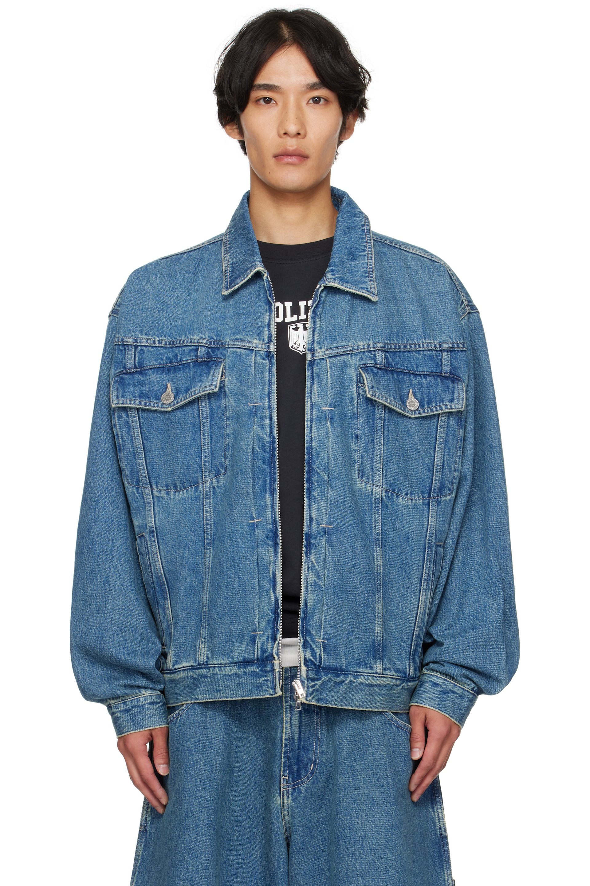 VETEMENTS - Blue Hip-Hop Denim Jacket