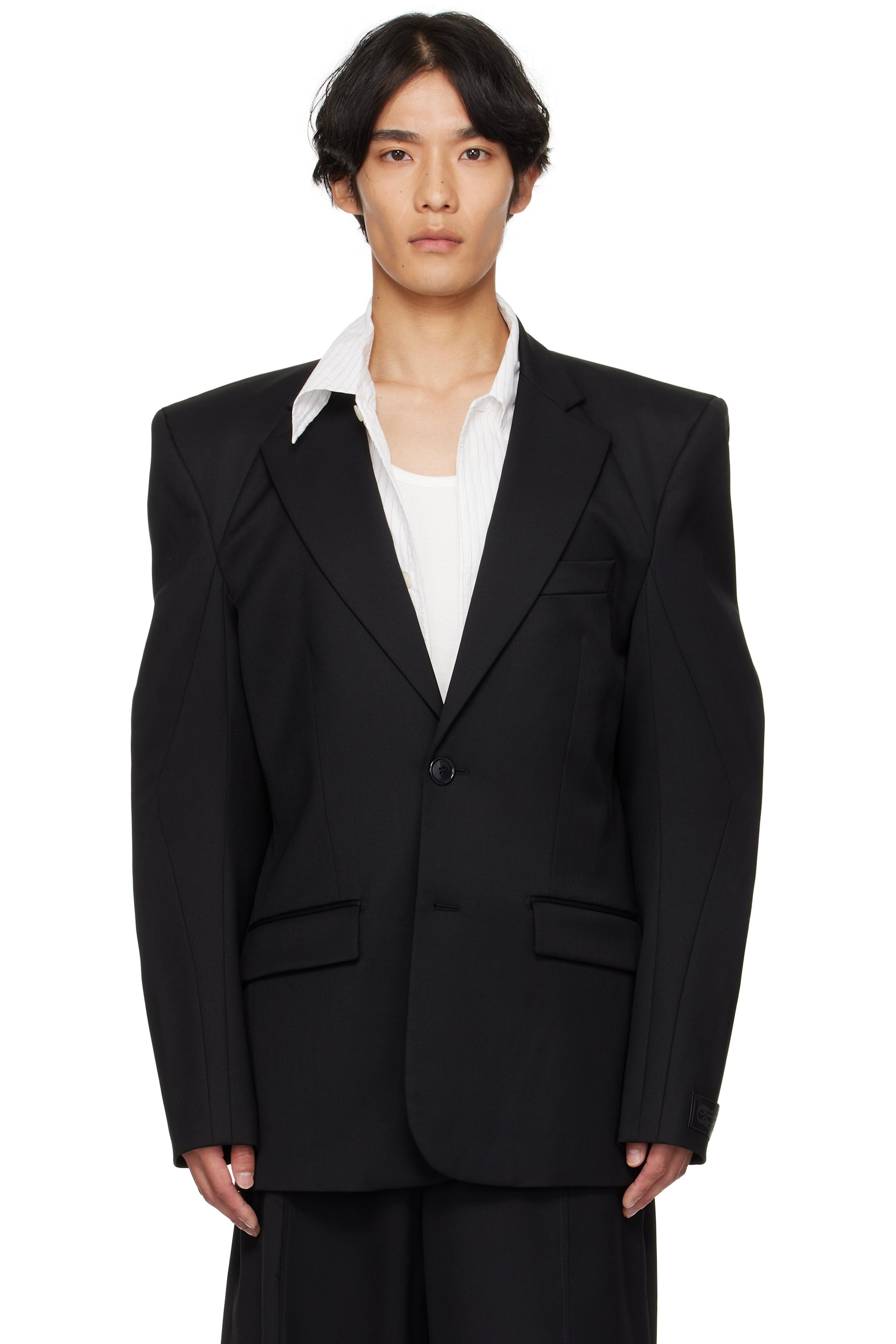 VETEMENTS - Black Biker Tailored Blazer