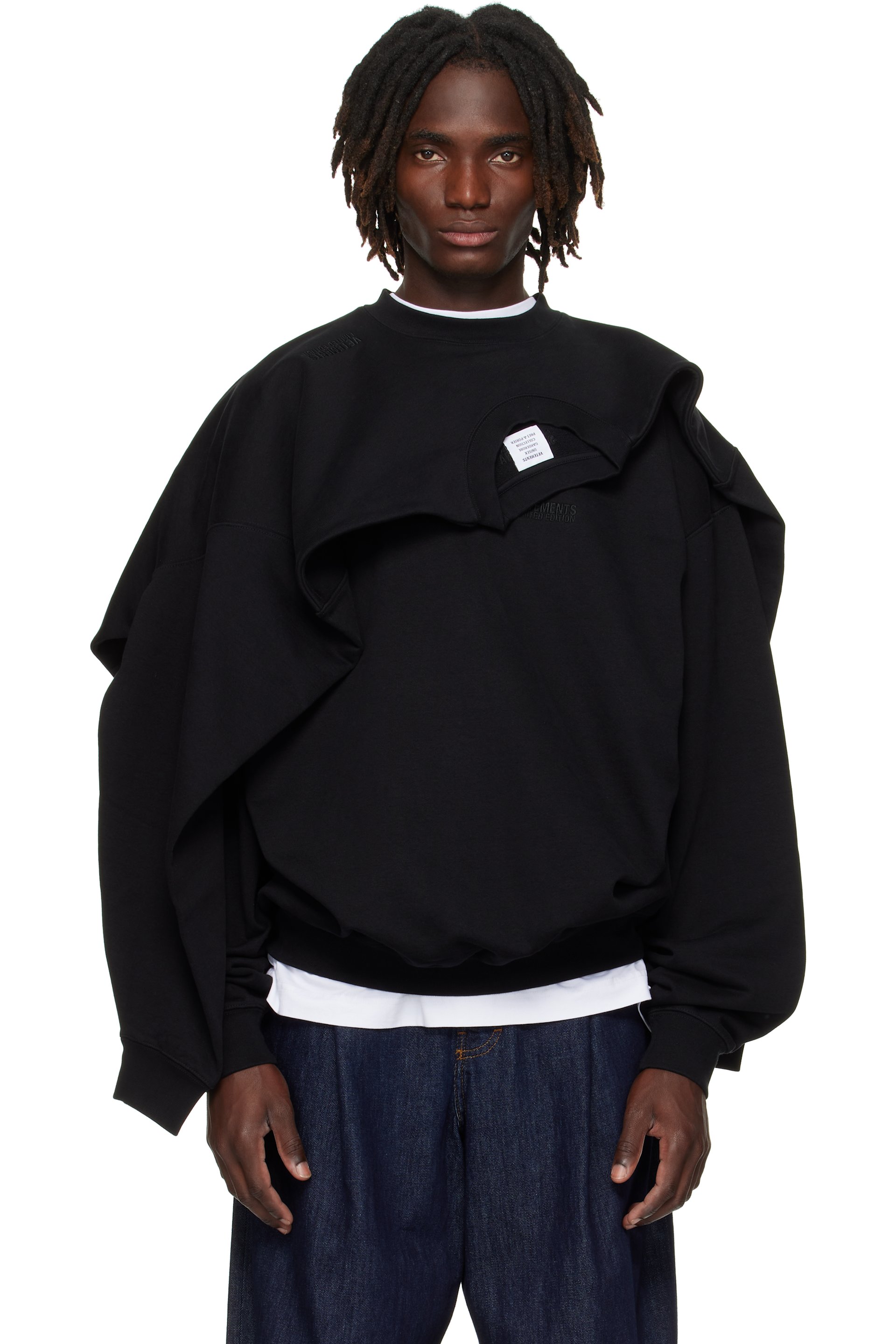VETEMENTS - Black Double Layered Sweatshirt