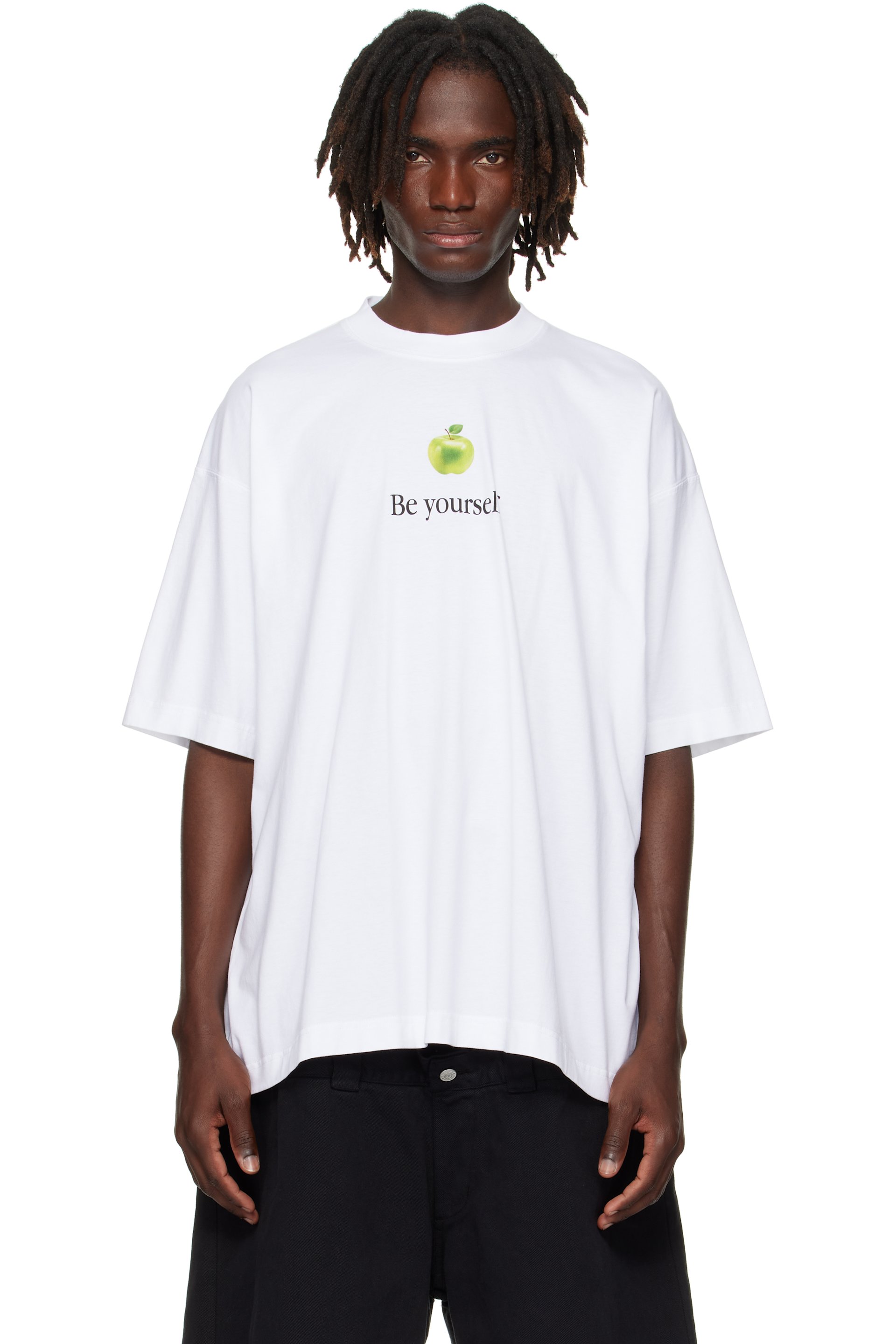 VETEMENTS - White 'Be Yourself' Oversized T-shirt