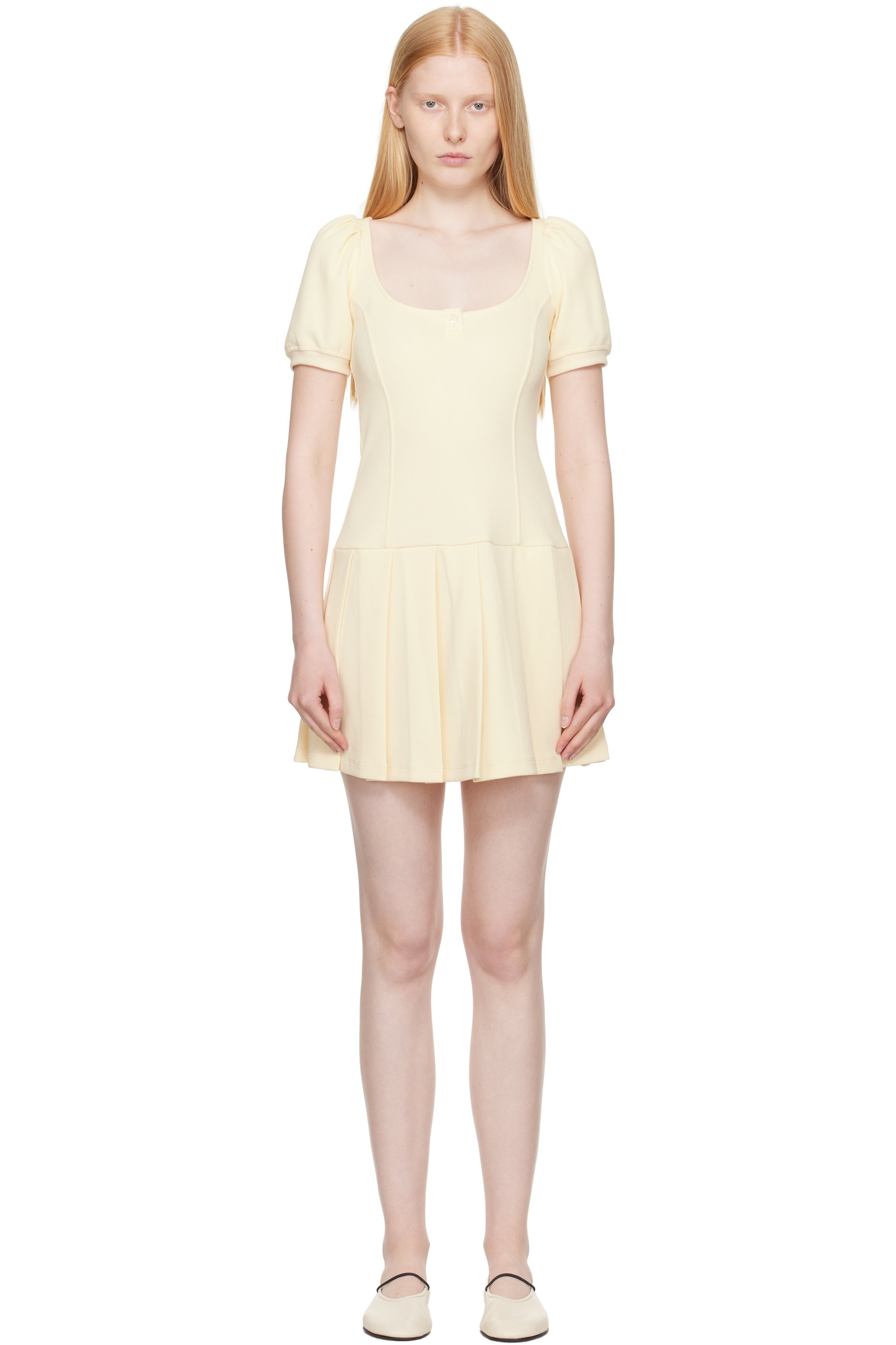 Sandy Liang - Robe courte Camden jaune