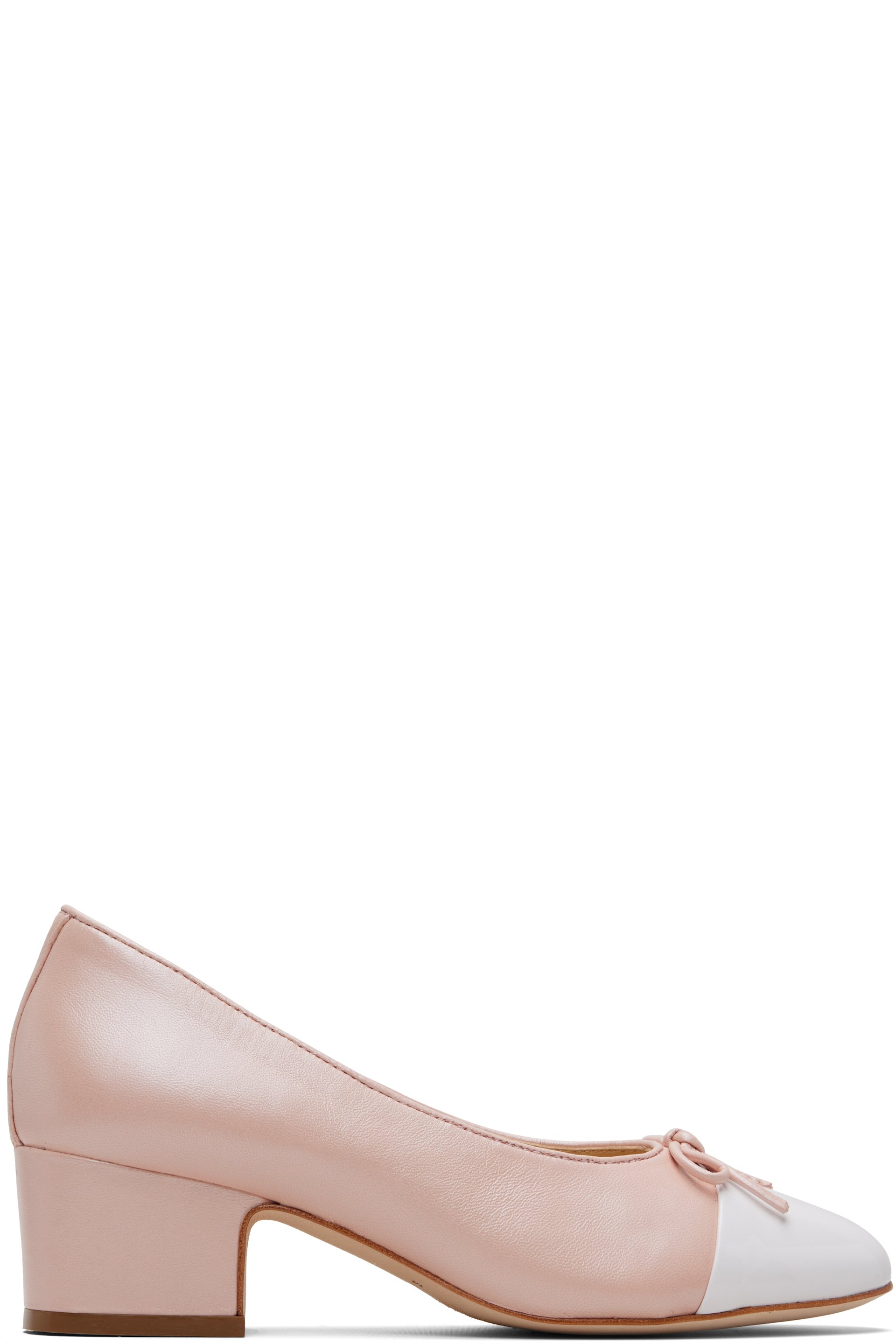 Sandy Liang - Chaussures à talon rose et blanc à bout renforcé