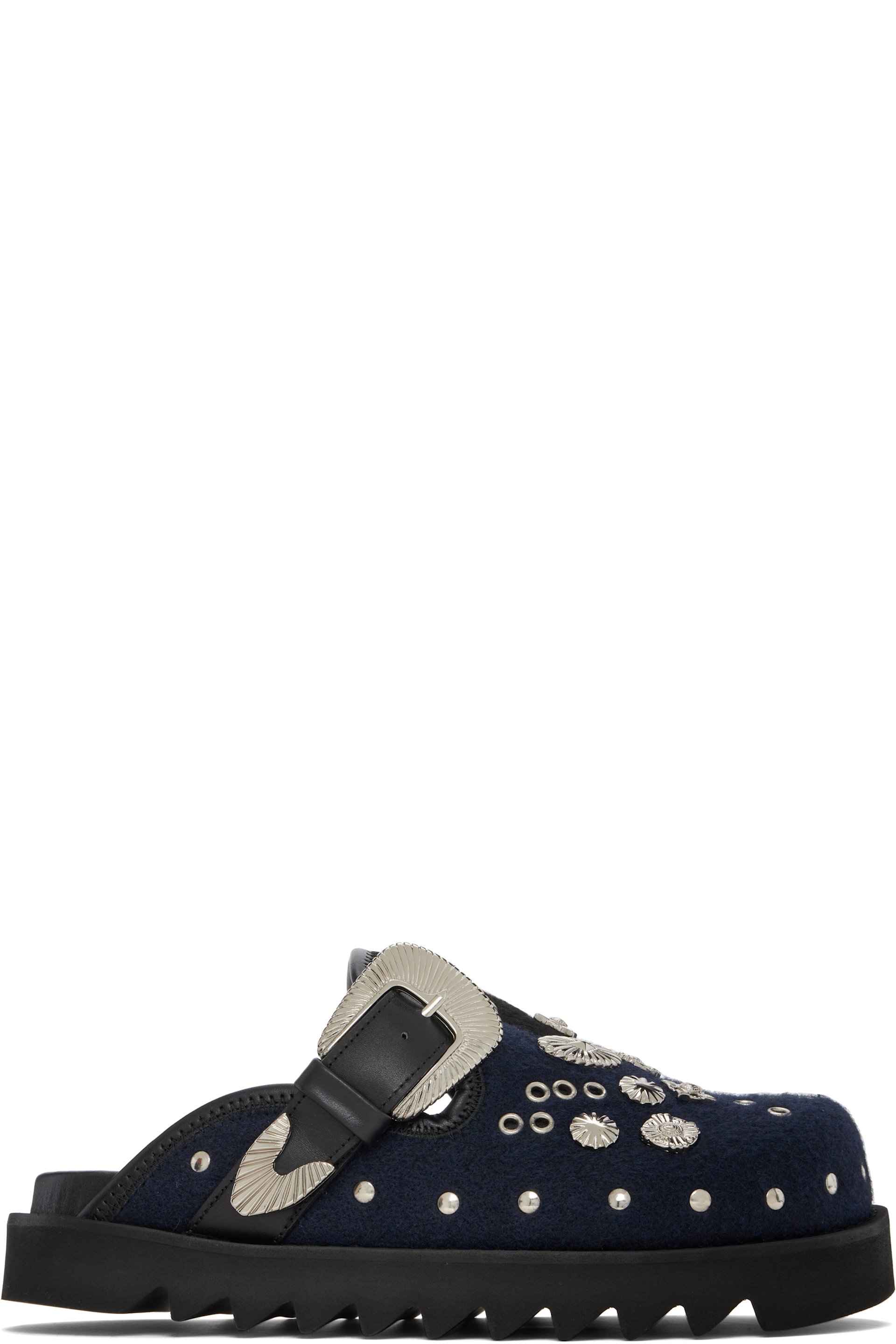 Toga Virilis - SSENSE Exclusive Navy Felt Loafers