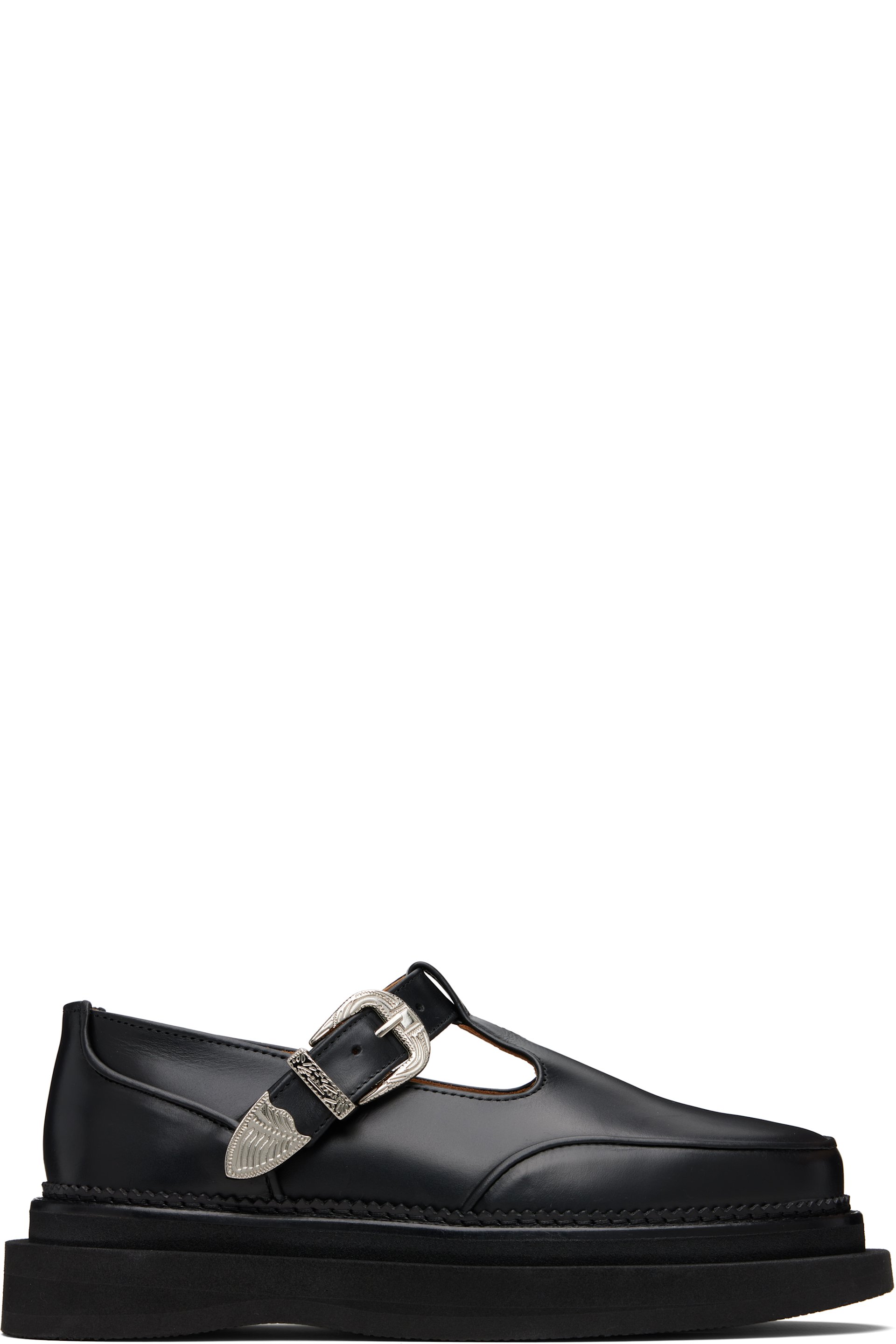 Toga Virilis - Black Hard Leather Loafers
