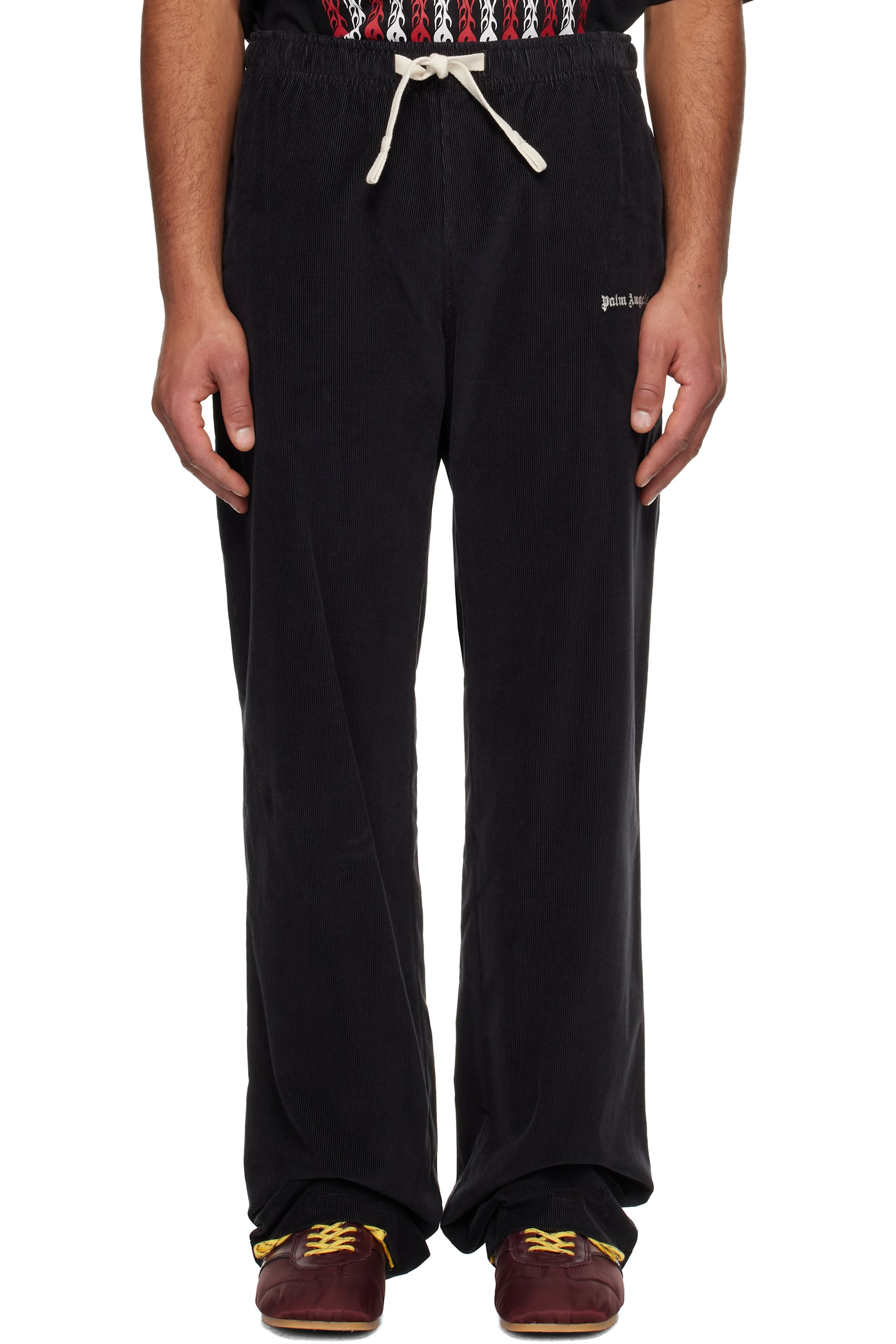 Palm Angels - Black Classic Logo Cord Travel Trousers