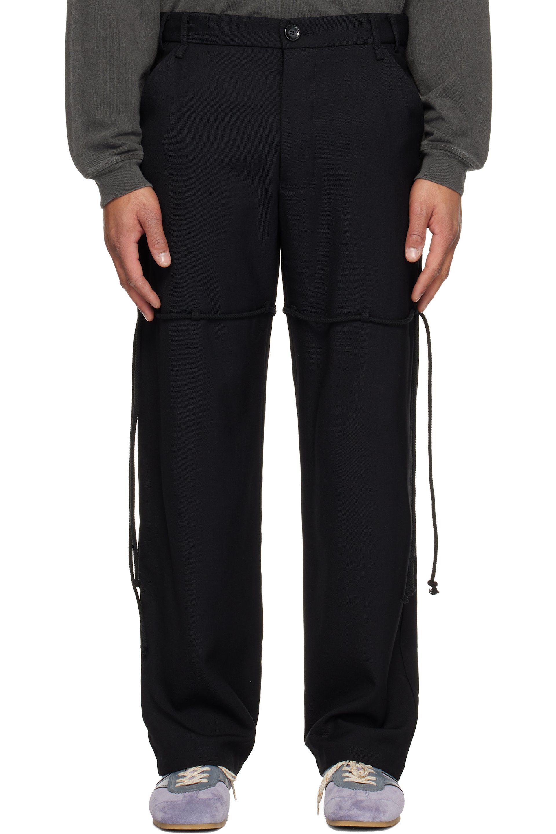 Song for the Mute - Pantalon de soirée noir en gabardine
