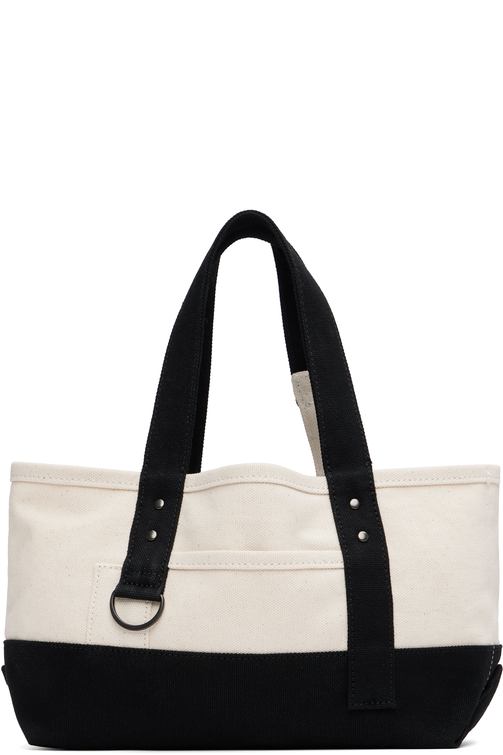 Y's - Off-White & Black Mini Washer Canvas Bag