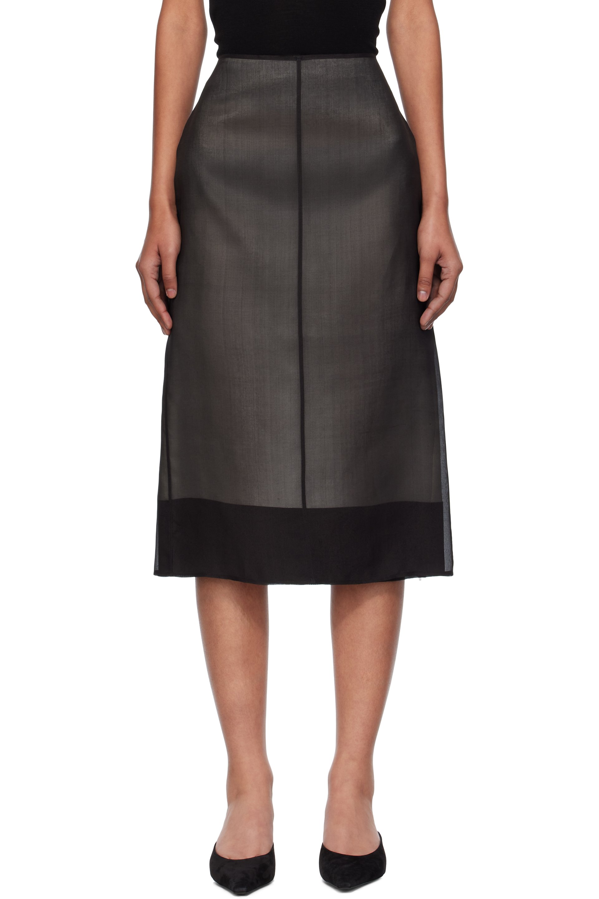 GIA STUDIOS - Black Lucienne Midi Skirt