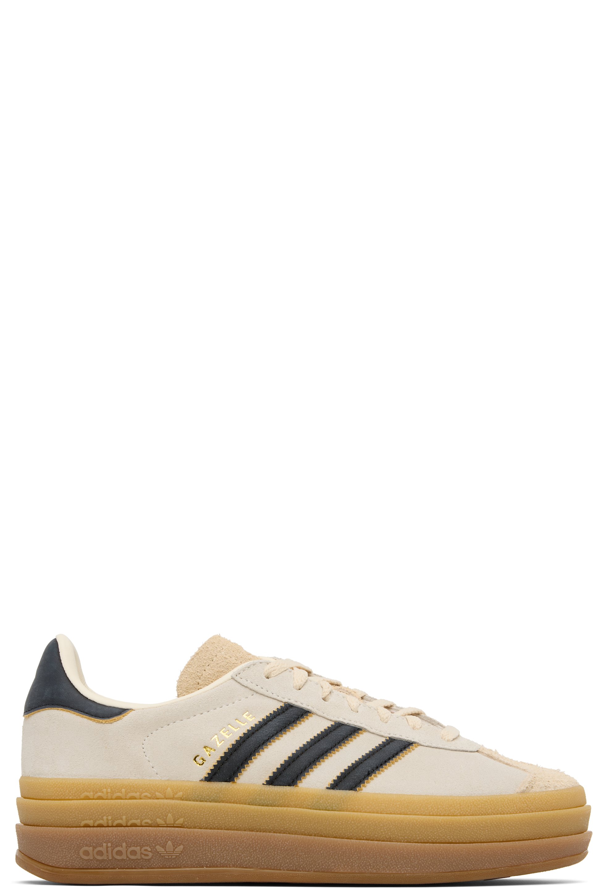 adidas Originals - Baskets Gazelle beige et noir à semelle étagée