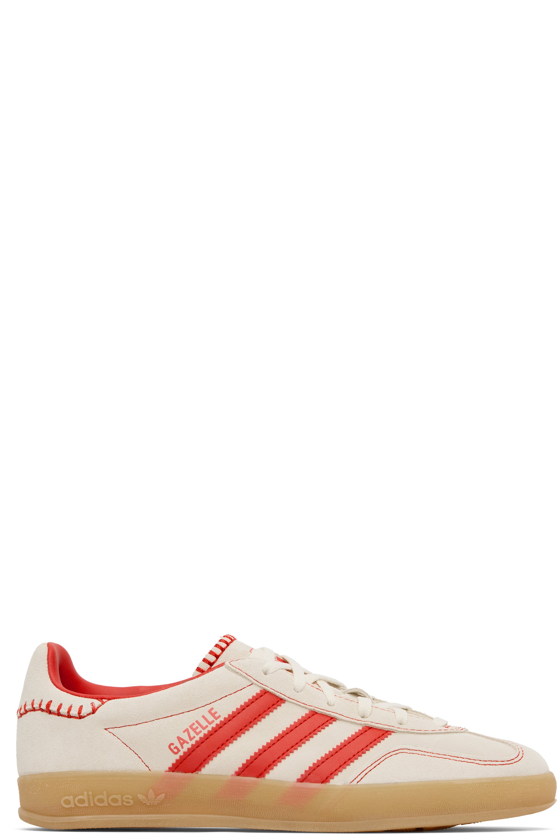 adidas Originals - Baskets Gazelle Indoor beige et rouge