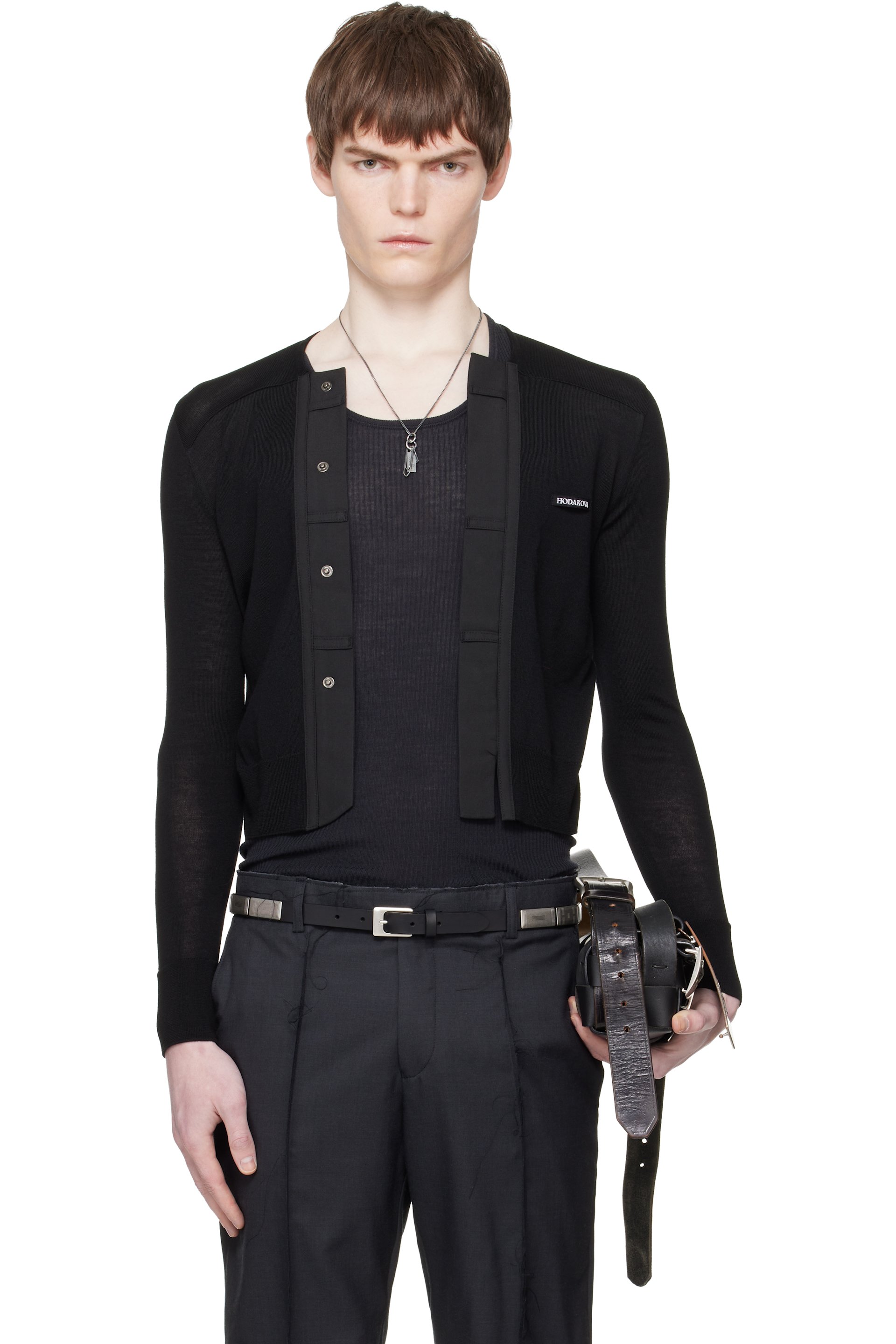 HODAKOVA - Black Knitted Long Sleeve Cardigan